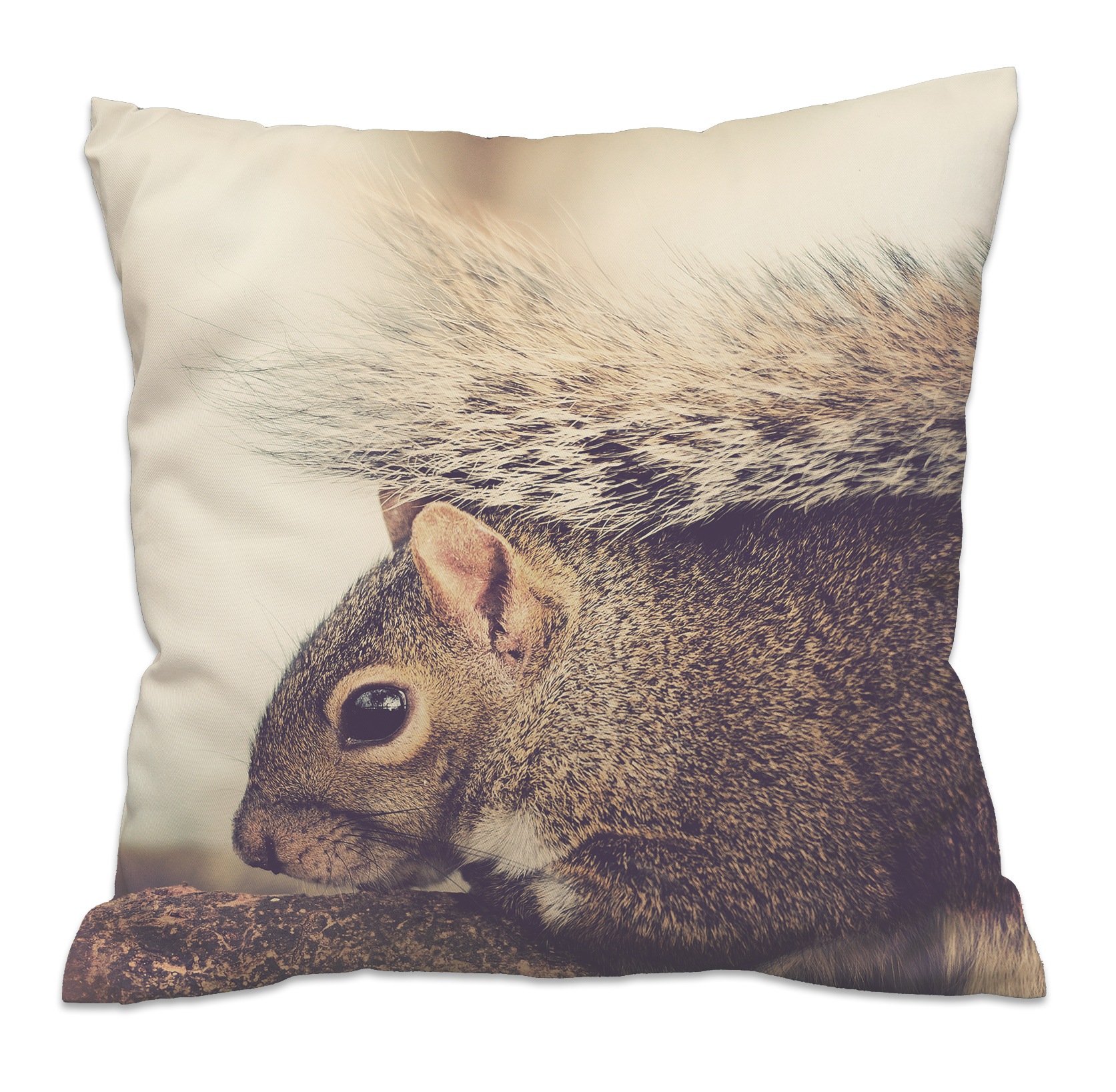 queence Dekokissen »Eichhörnchen Foto«, Dekokissen mit HD Premium Druck Weihnachten