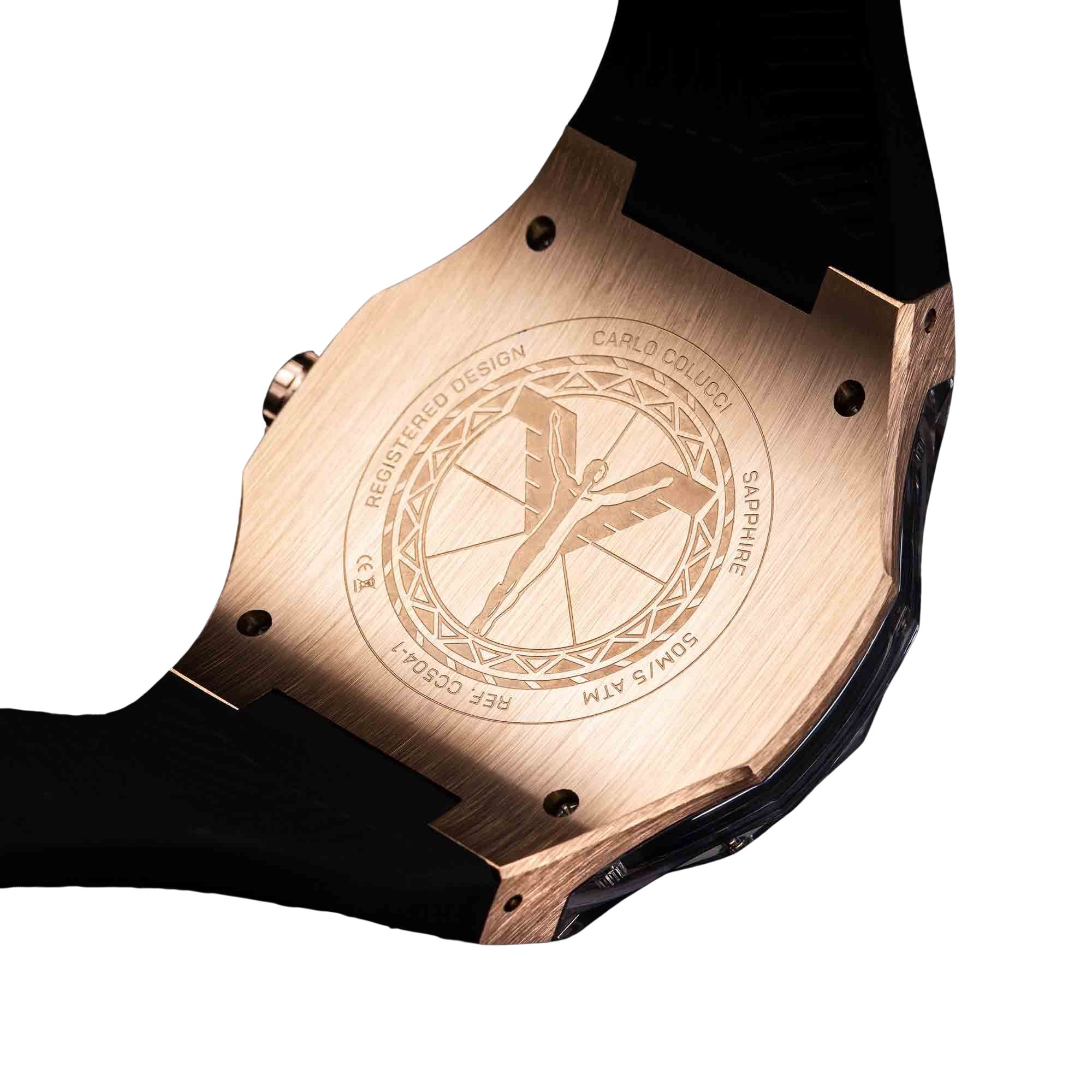 CARLO COLUCCI Quarzuhr »CC504-1« Armbanduhr, Herrenuhr, Silikonarmband, analog