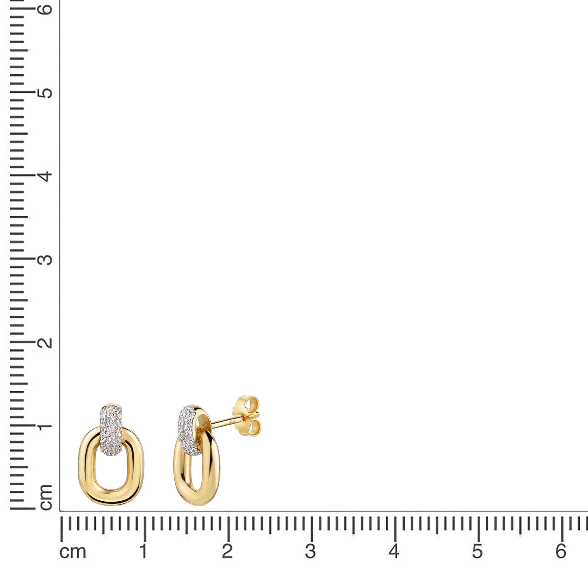 Firetti Paar Ohrstecker »Schmuck Geschenk Gold 333 Ohrschmuck Ohrringe Drop bicolor« mit Zirkonia (synth.)