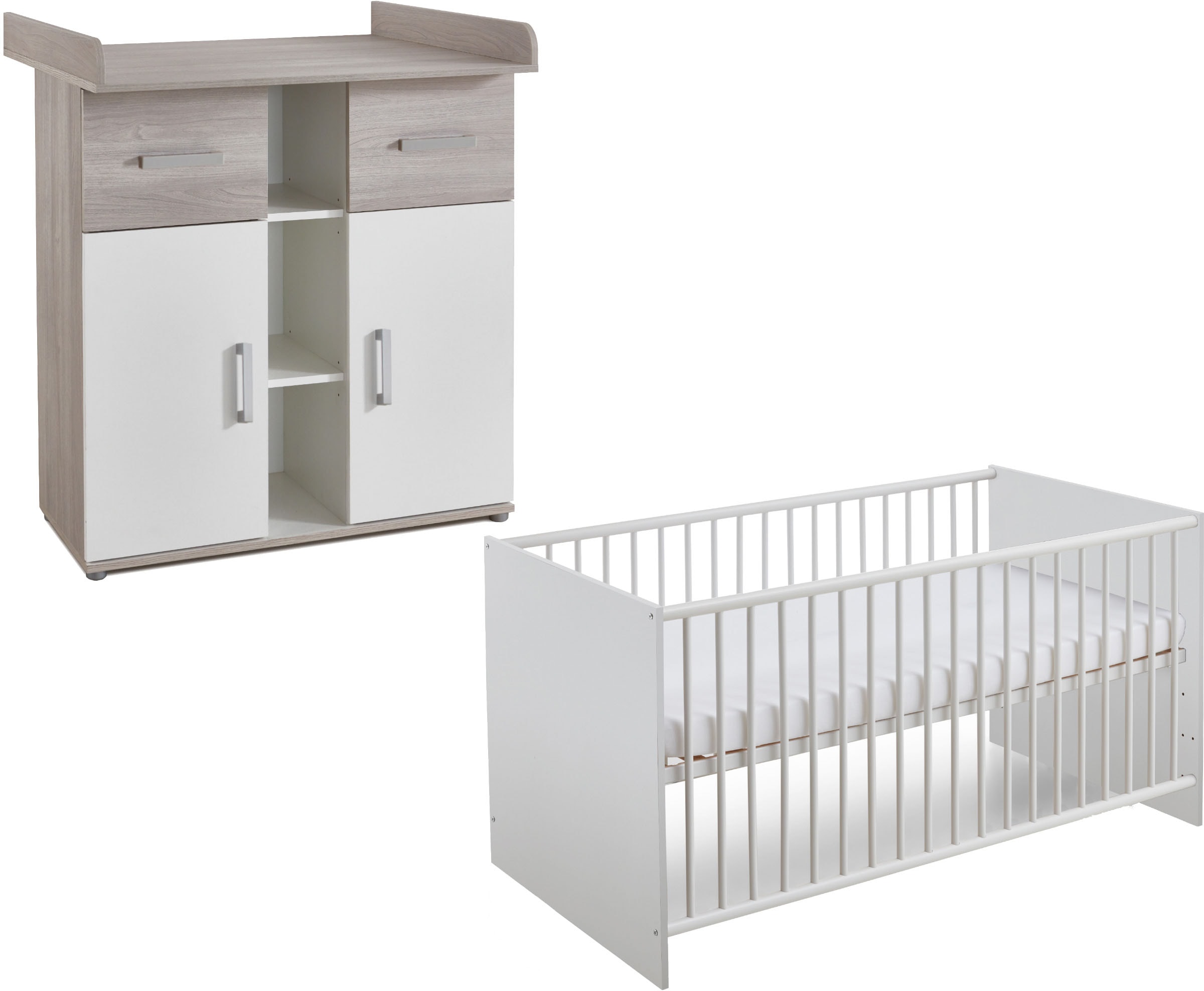 Babymöbel-Set »Lotti«, (Spar-Set, 2 tlg., Kinderbett, Wickelkommode), mit Kinderbett...