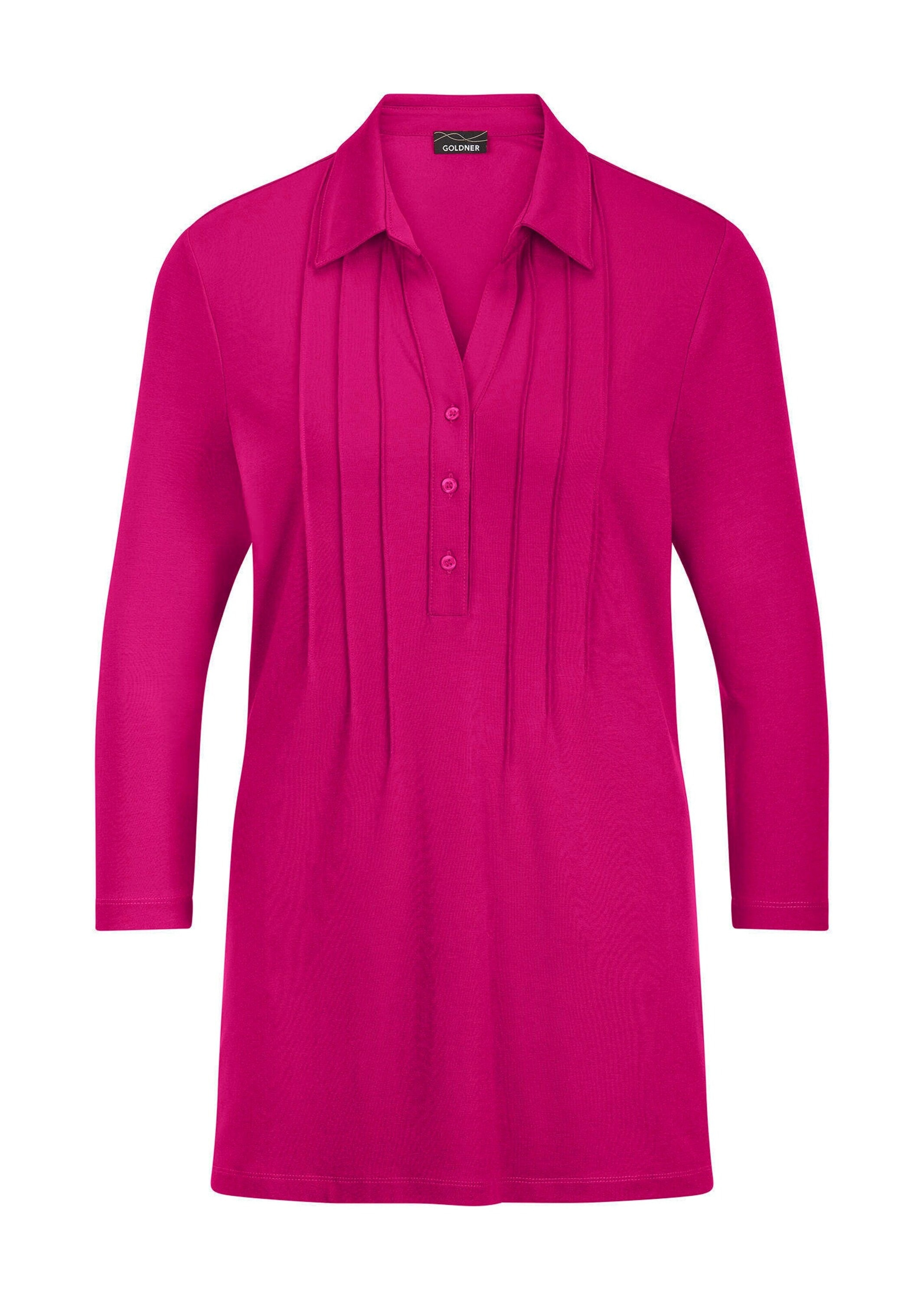 GOLDNER Tunika »Kurzgröße Tunikashirt aus Jersey mit Biesen«