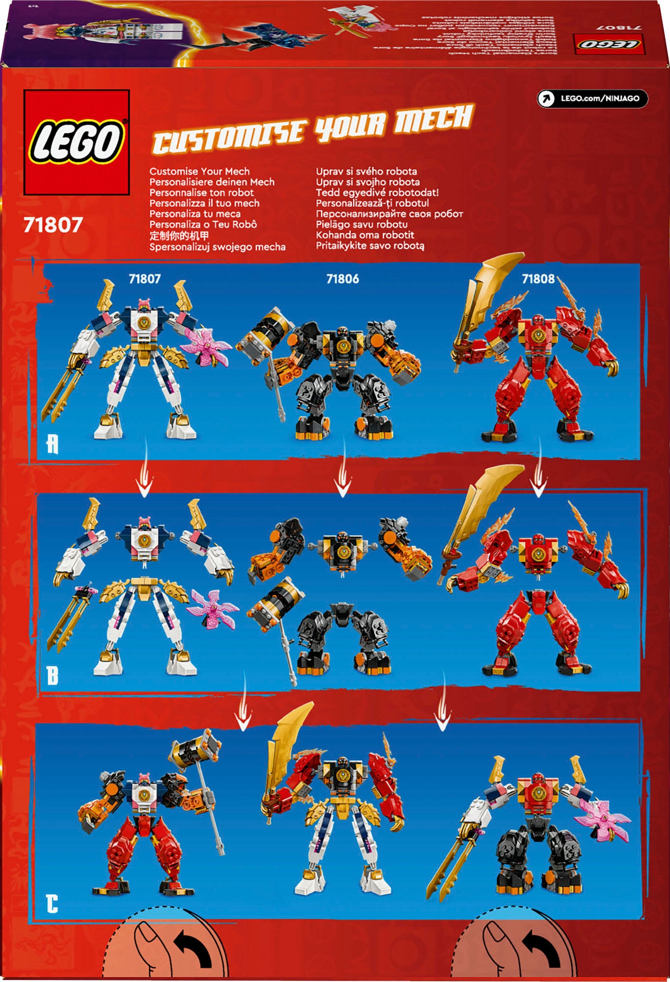 LEGO® Konstruktionsspielsteine »Soras Technikmech (71807), LEGO Ninjago«, (209 St.), Made in Europe