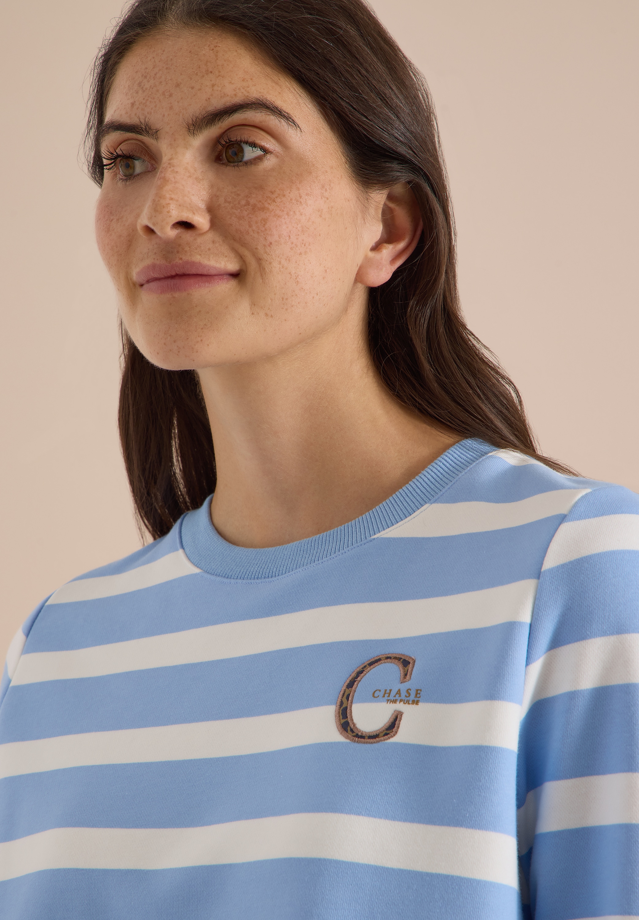 Cecil Sweatshirt , Printdetail, mit Tunnelzug am Saum, Baumwollmix
