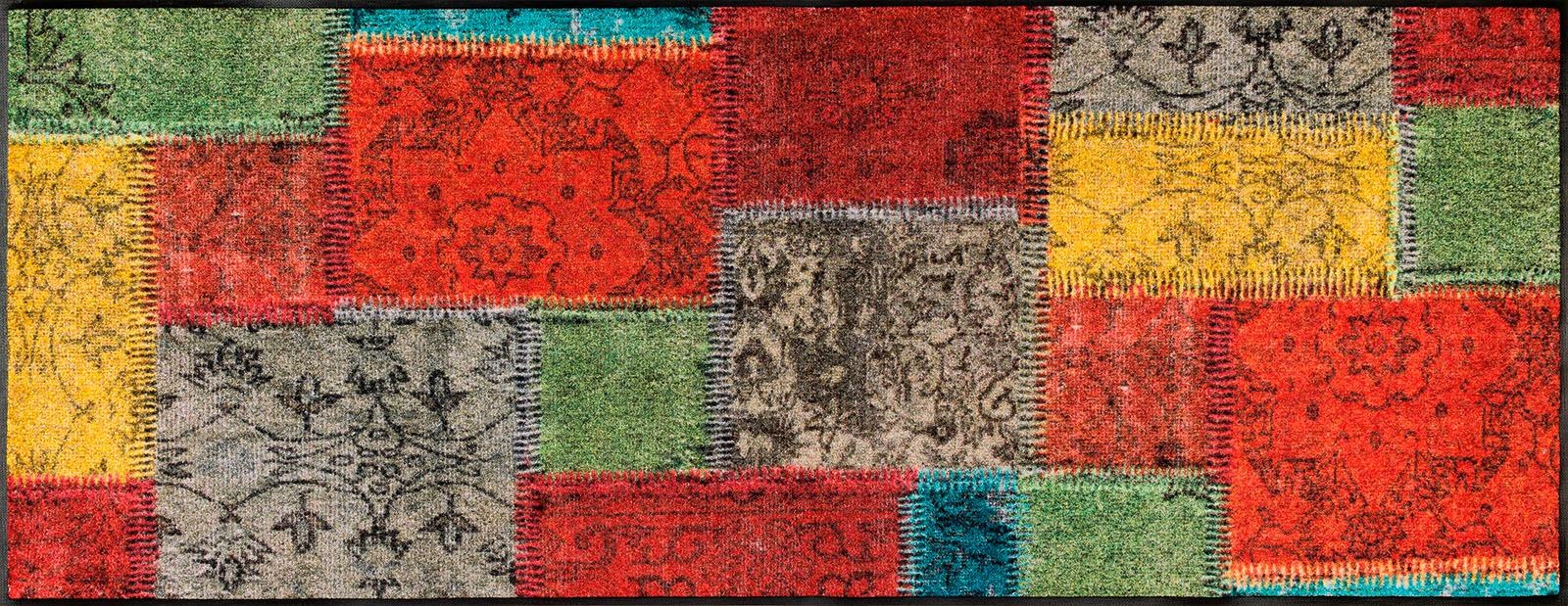 wash+dry by Kleen-Tex Läufer »Vintage Patches«, rechteckig, 7 mm Höhe