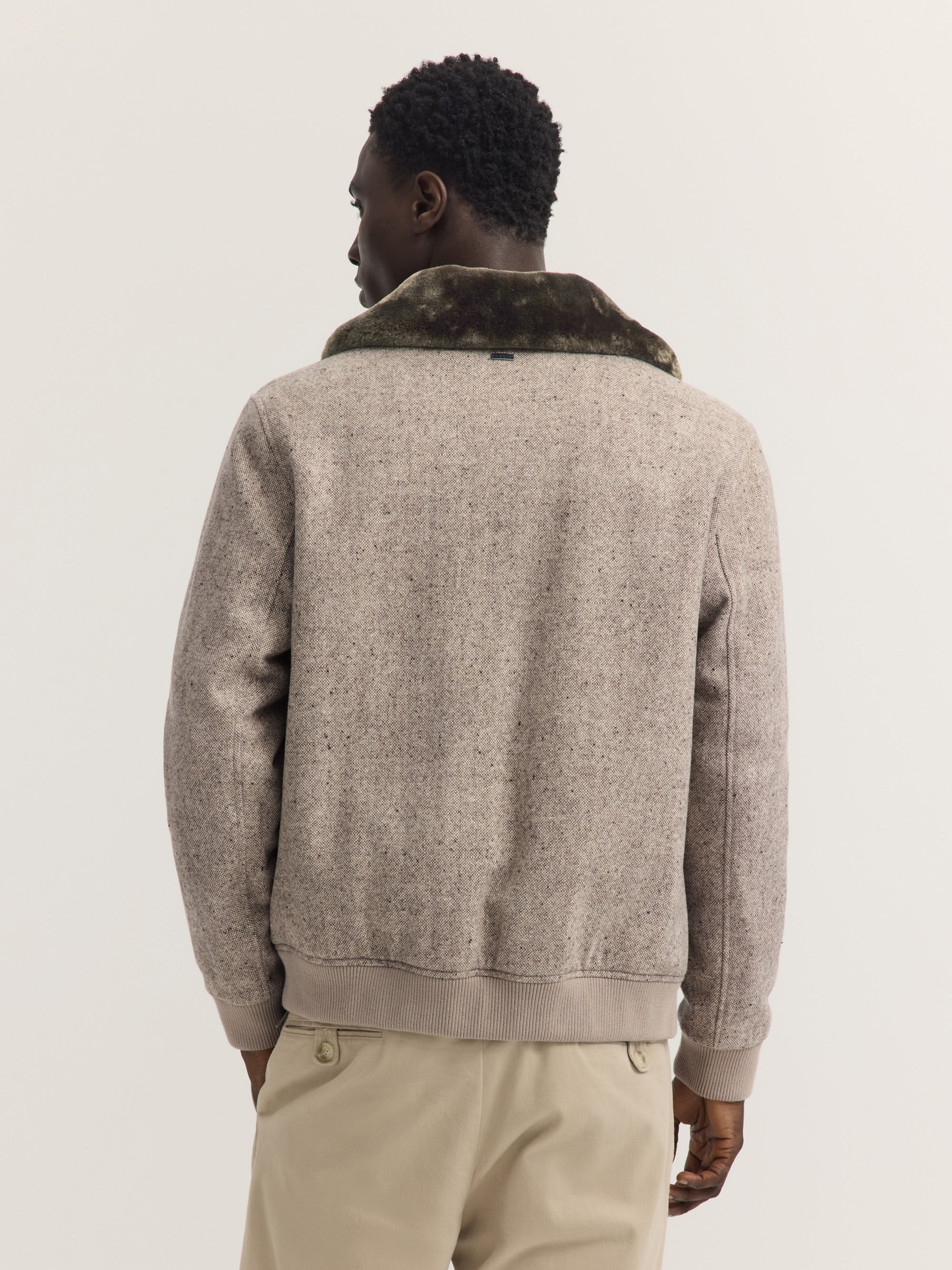 bugatti Blouson »Regular Fit« ohne Kapuze Regular Fit Wolle Fellkragen