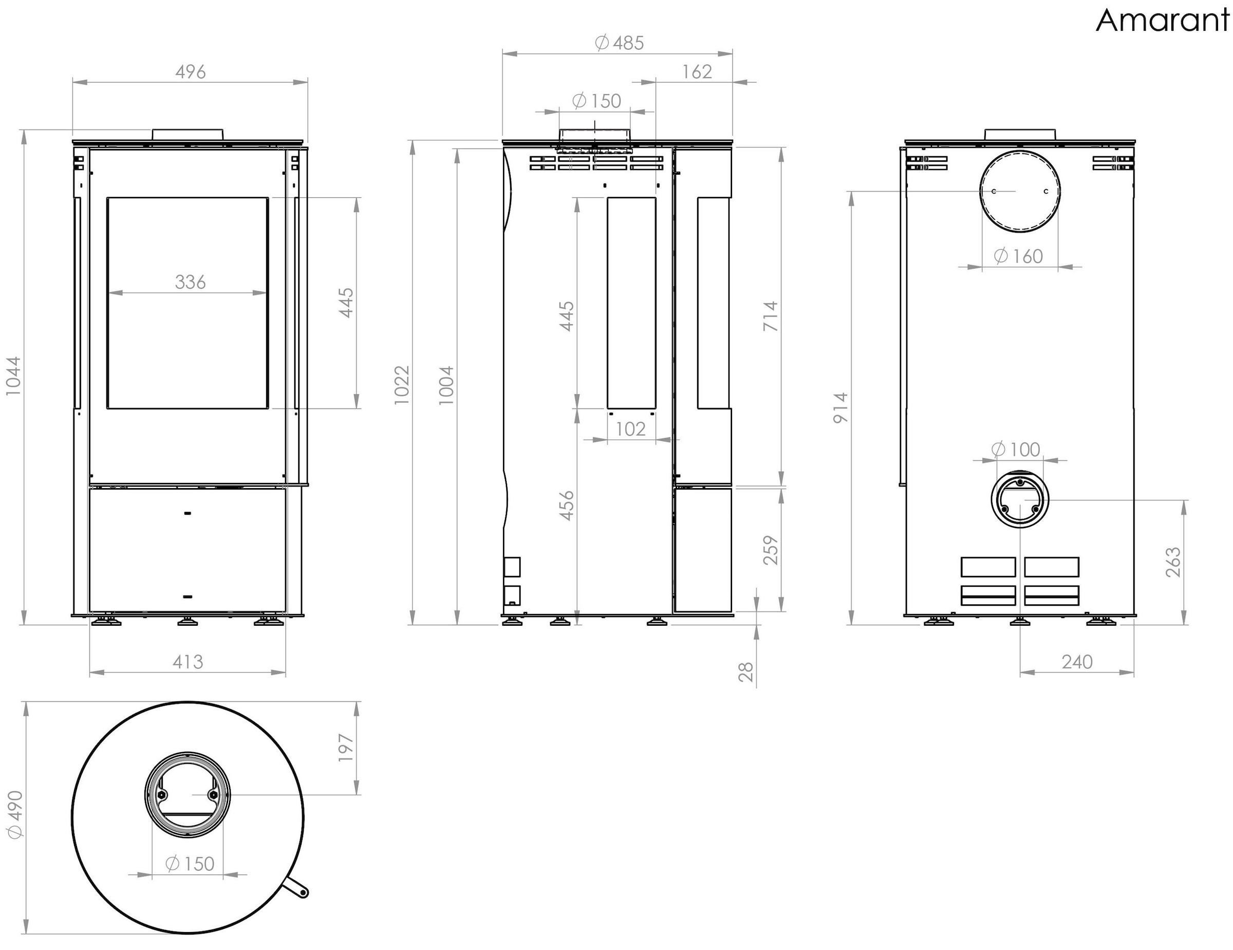 Fireplace Kaminofen »Amarant« 3 Scheiben Ofen