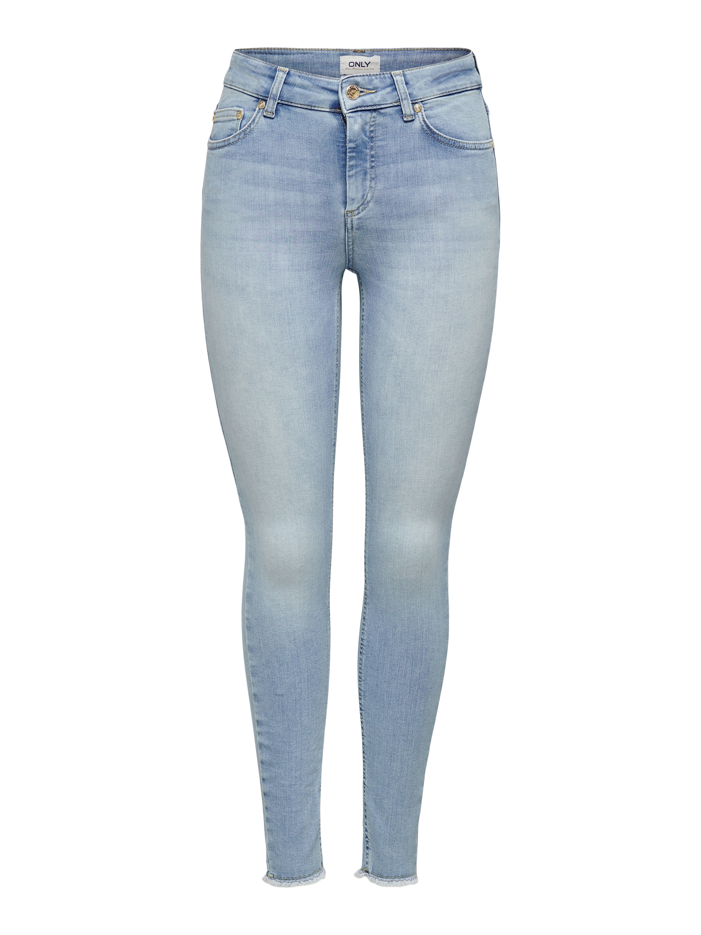 ONLY Ankle-Jeans »ONLBLUSH MID SK ANK RAW«, mit leicht ausgefranstem Beinabschluss