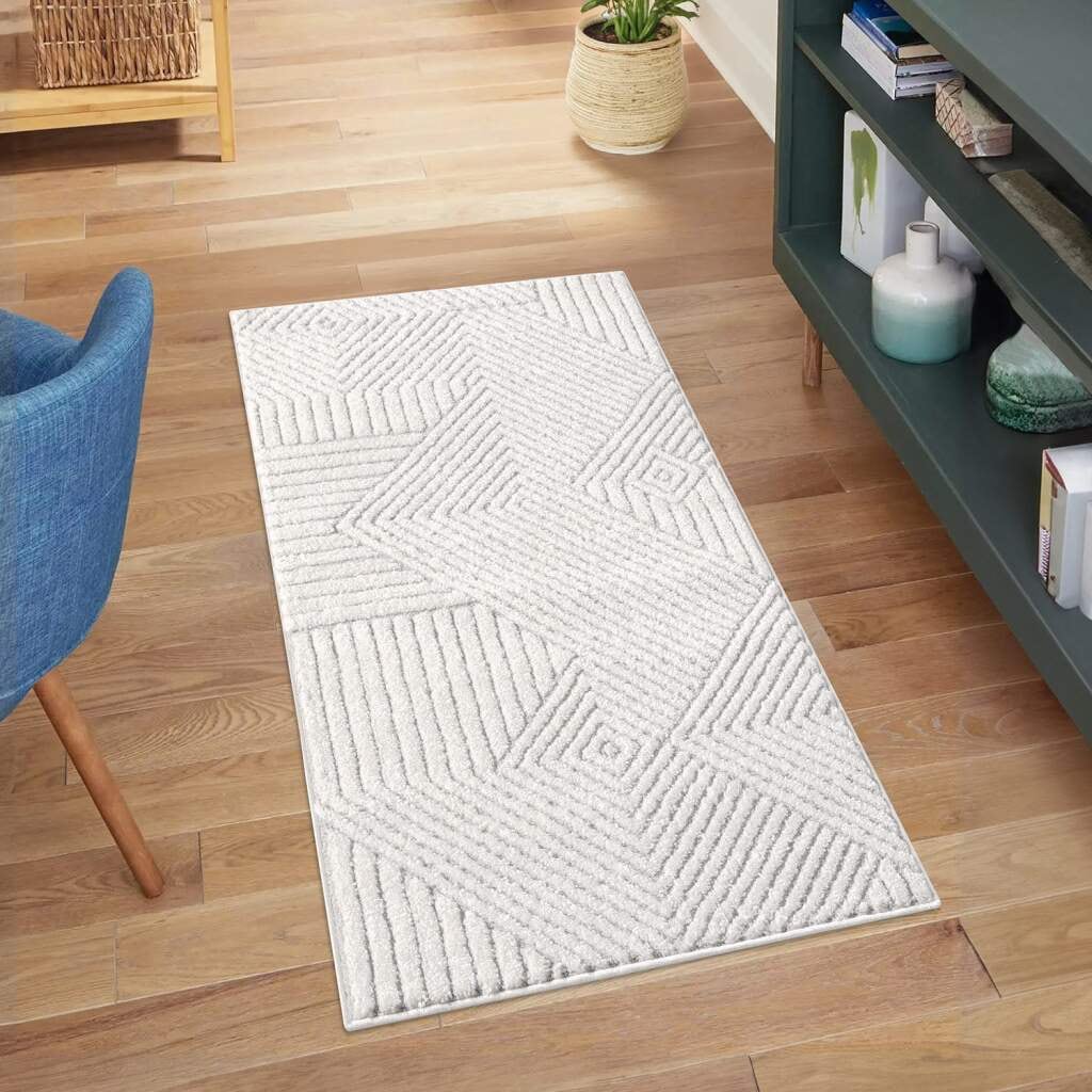 Carpet City Teppich »LOUNGE 0632« rechteckig 15 mm Höhe Kurzflor-Teppich Modern, Hoch-Tief-Struktur, Wohnzimmer, Schlafzimmer