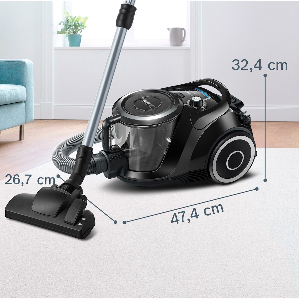 BOSCH Bodenstaubsauger »BGC41XSIL, Serie 6, schwarz«, 700 W, beutellos