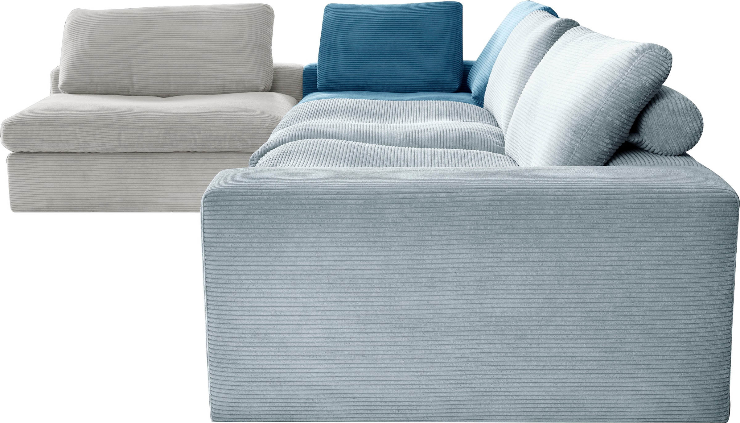 alina Ecksofa »Sandy« mit losen Sitz und Rückenkissen, in modernem Cordstoff