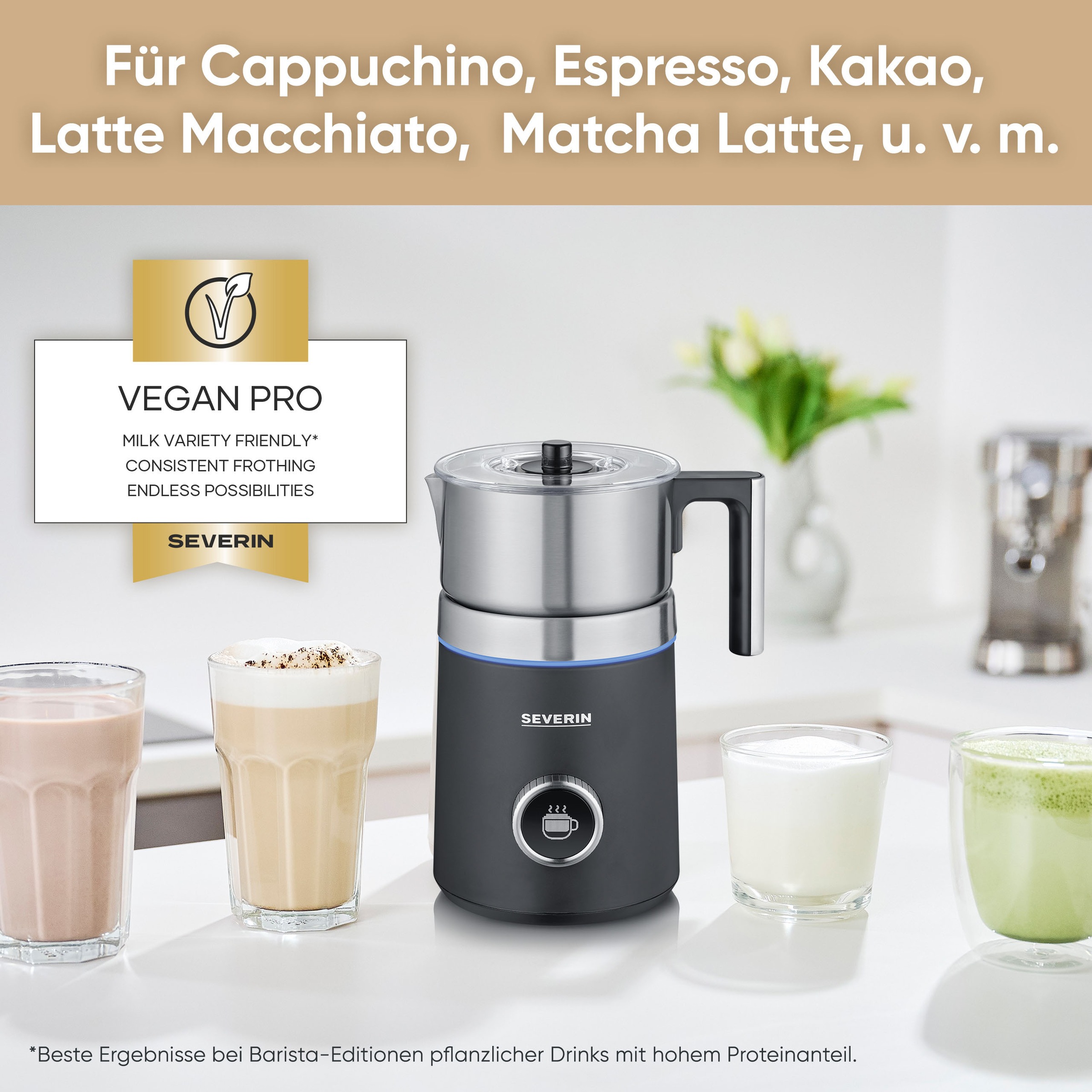 Severin Milchaufschäumer »SM 3587 Spuma 700 Plus« 500 W Induktion 13 Programme, komfortable Bedienung, stilvoller 360° LED-Lichtring