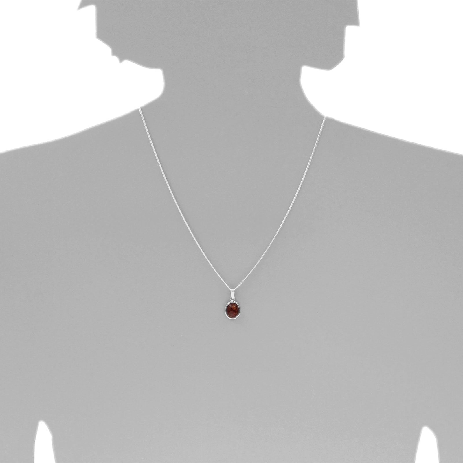 OSTSEE-SCHMUCK Kettenanhänger »- Classic 10 x 8 mm - Silber 925/000 - Bernstein«