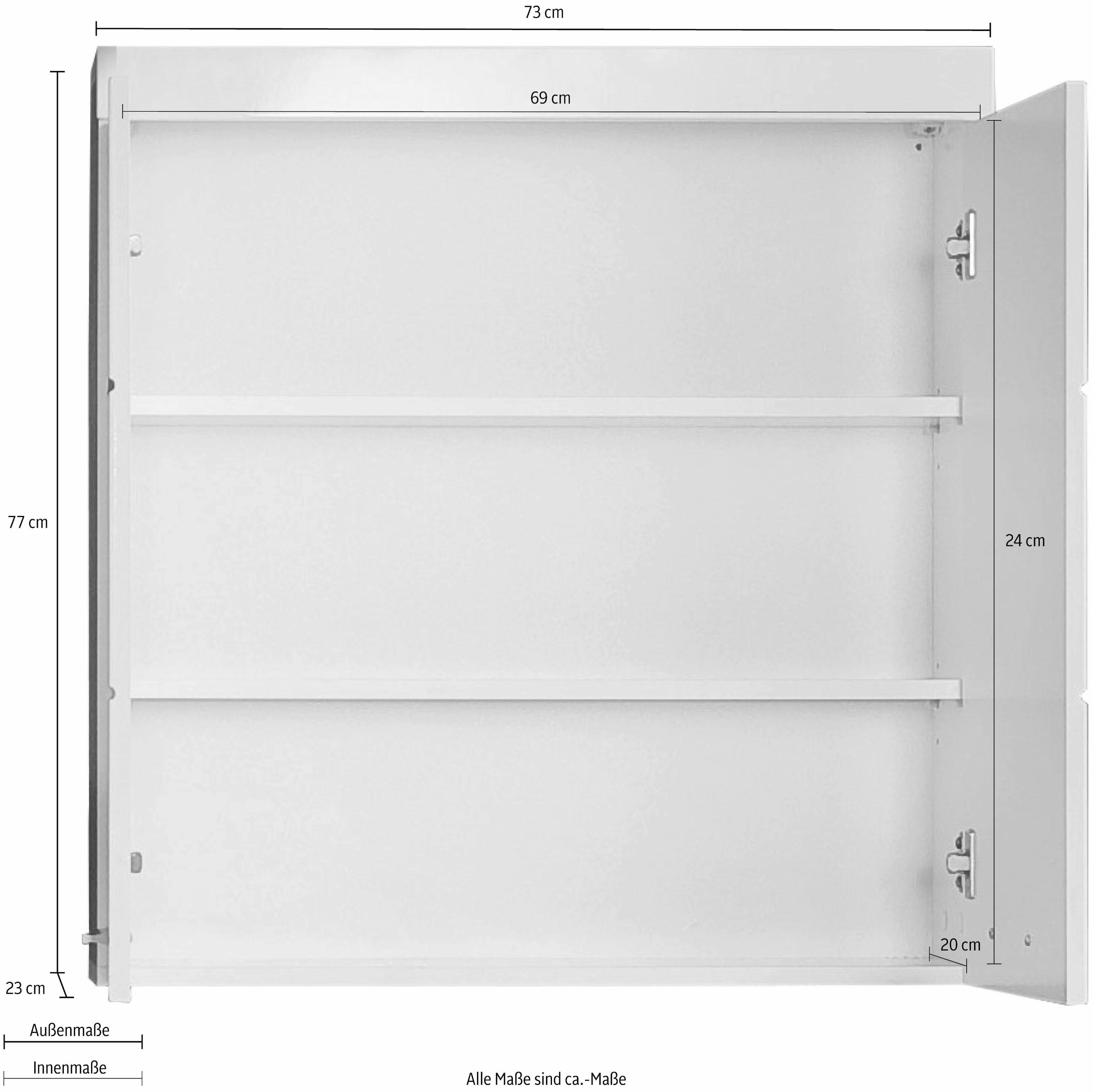 INOSIGN Hängeschrank »Avena«, Breite 73 cm, Badezimmerschrank mit verstellbare Zwischenböden