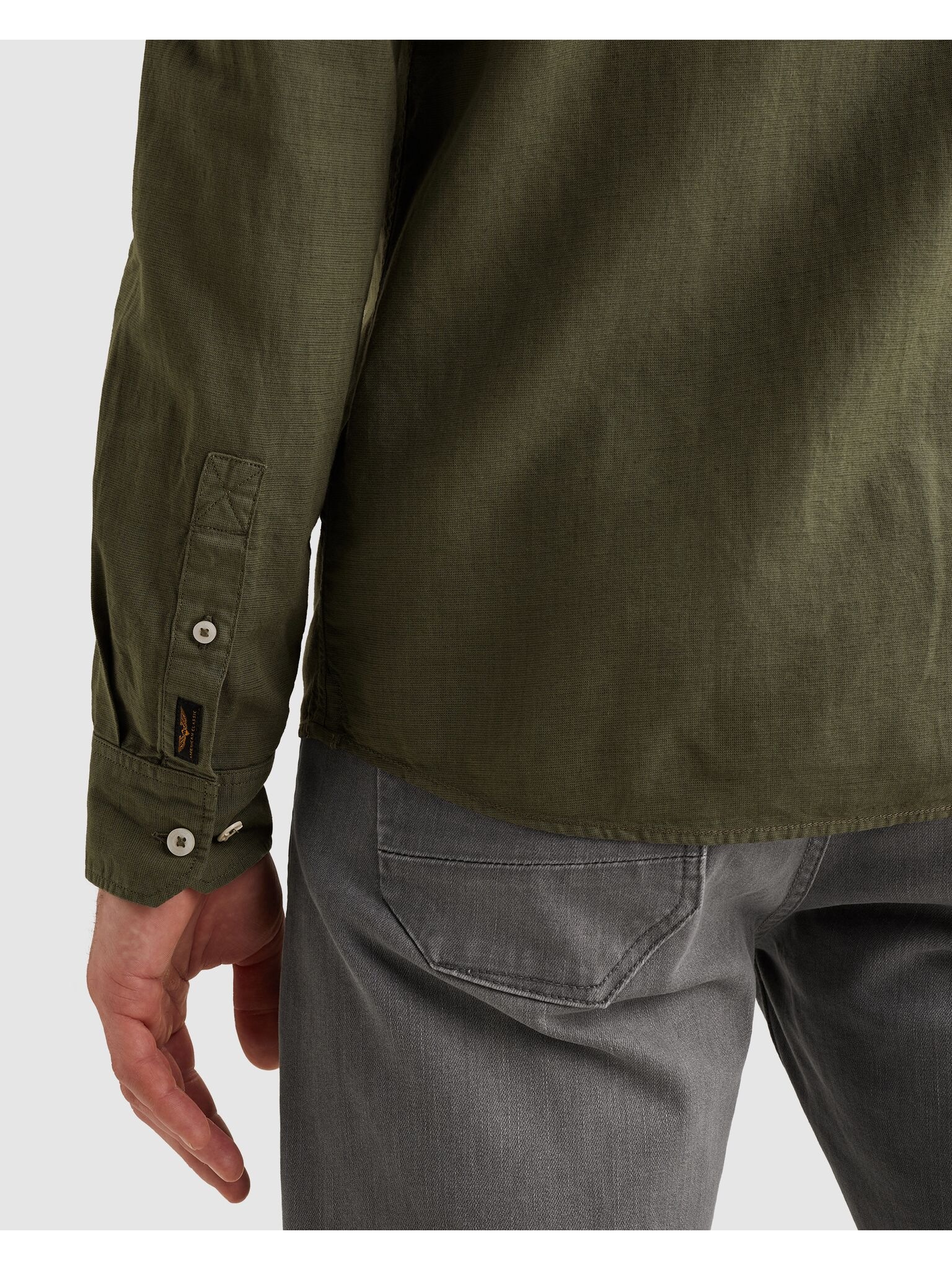 PME LEGEND Langarmhemd mit Logo Stickerei