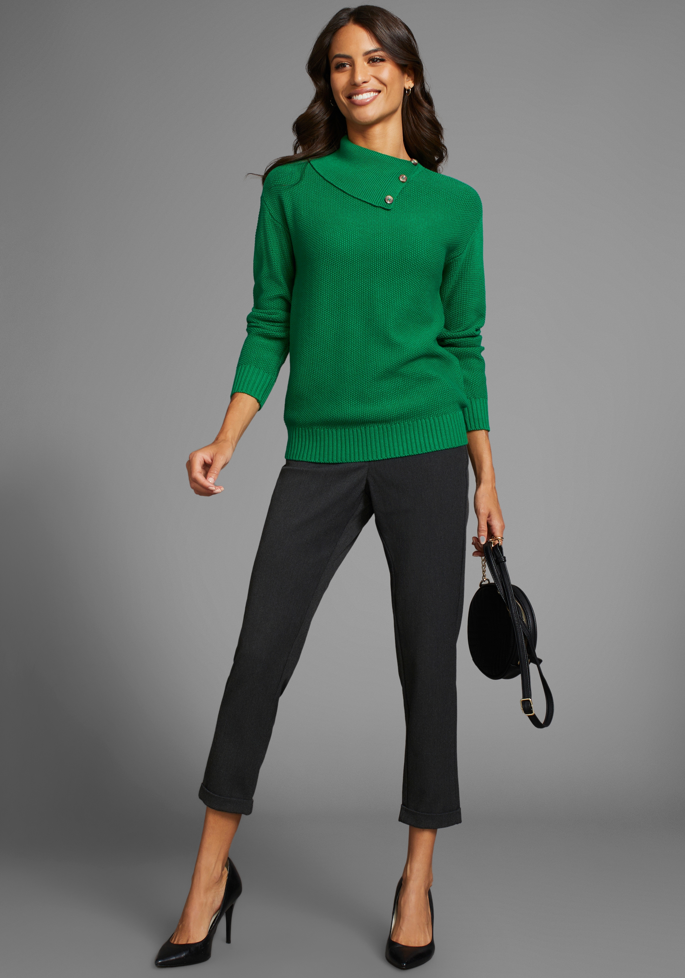 DELMAO Strickpullover, mit Knöpfen