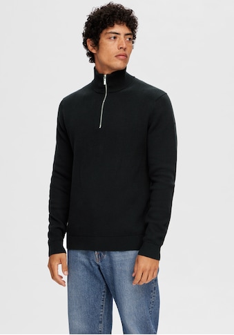 Troyer »SLHDANE LS KNIT STRUCTURE HALF ZIP NOOS«