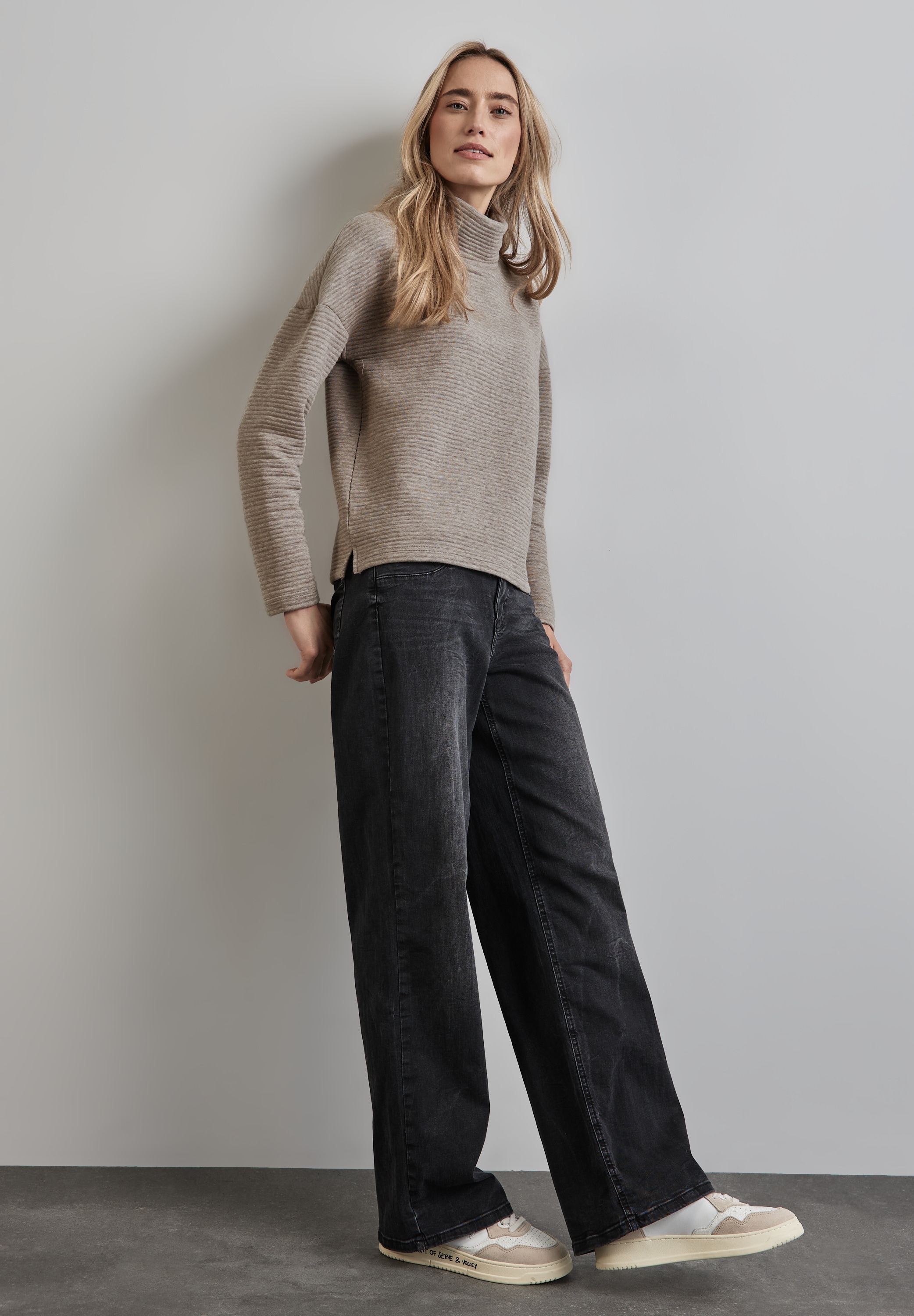 STREET ONE Langarmshirt, in Struktur-Optik