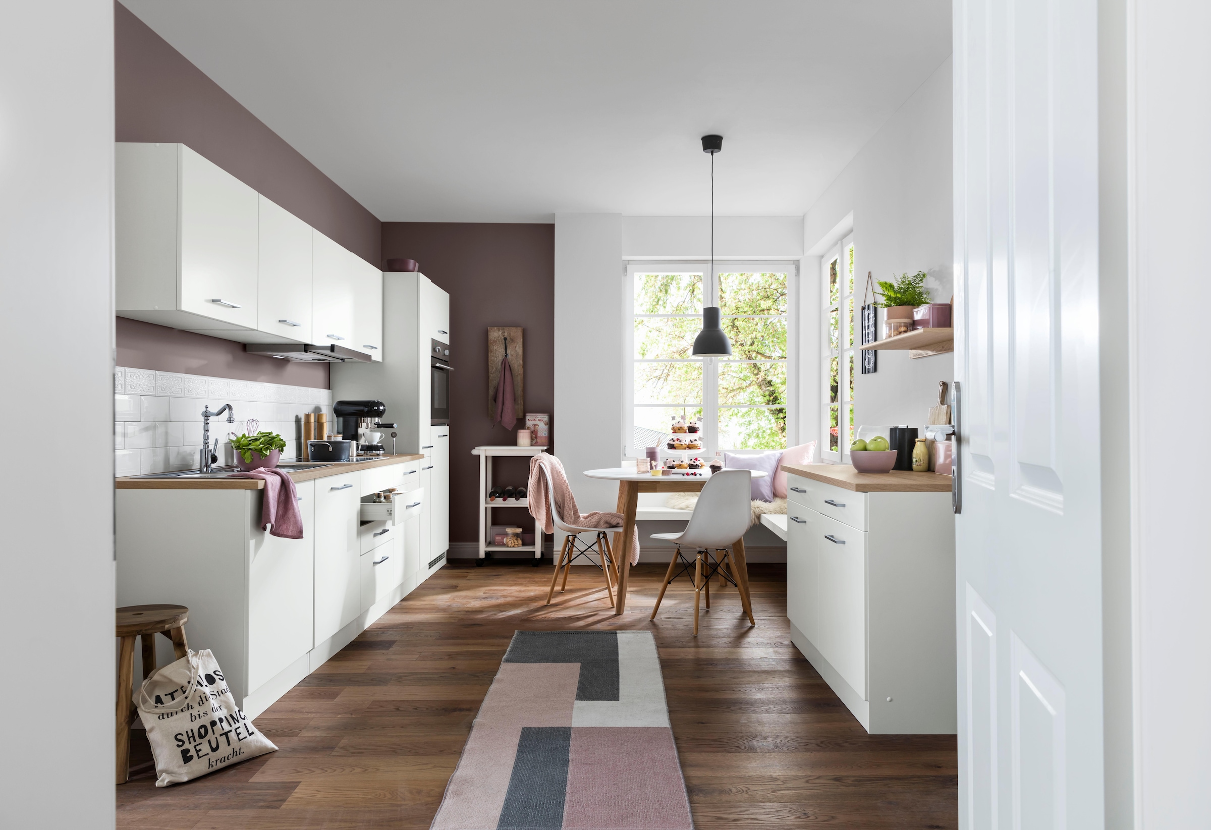 KOCHSTATION Küchenzeile »KS-Visby«, mit E-Geräten, Breite 330 cm inkl. Kühlschrank