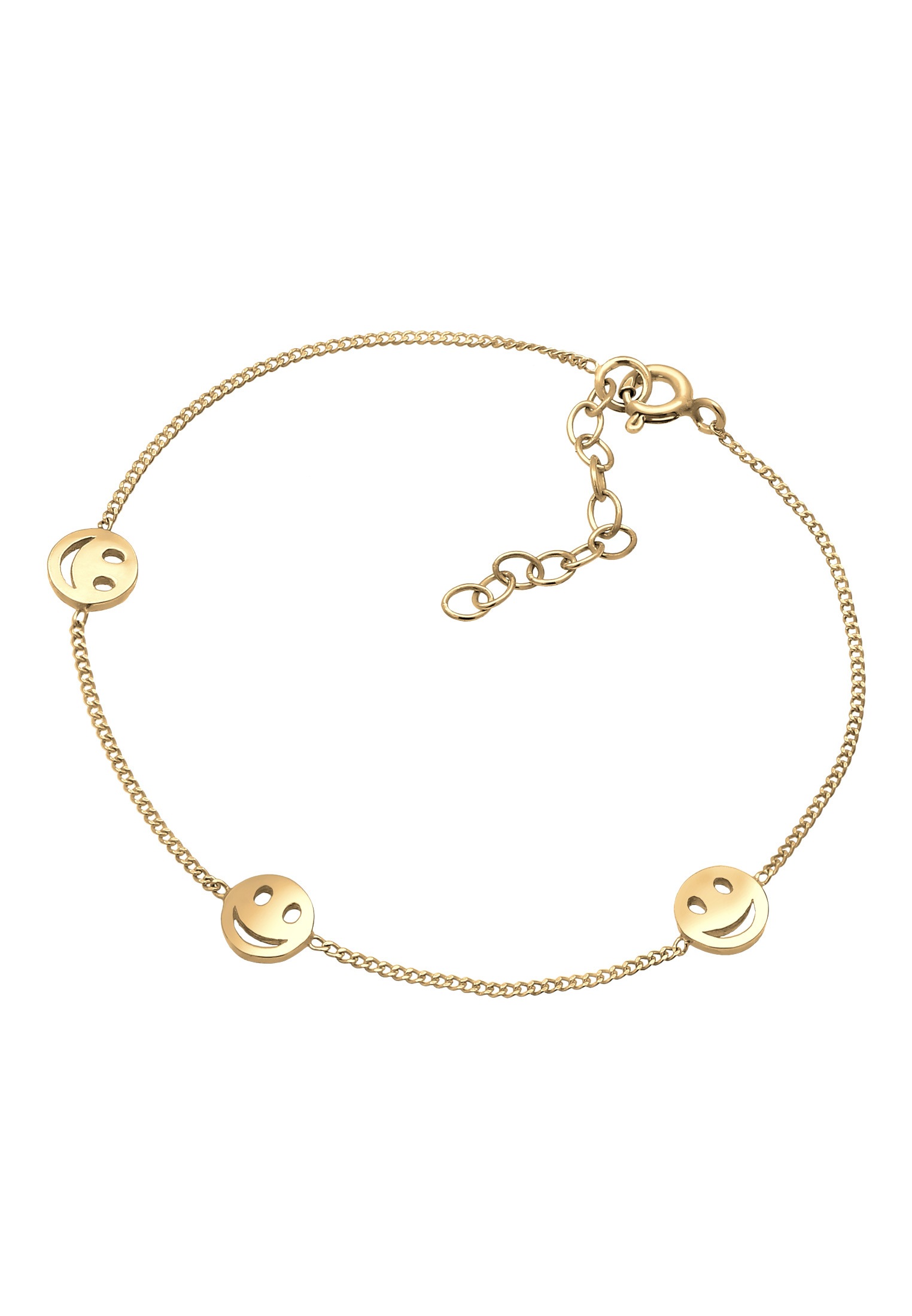 Elli Armkette »Armband Smiling Plättchen Trend 925 Silber«