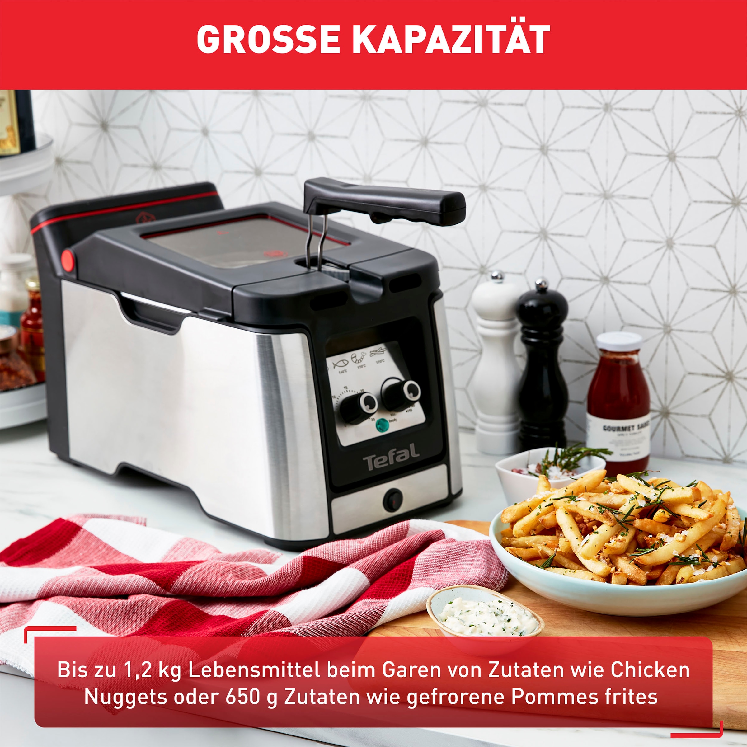 Tefal Fritteuse »Clear Duo«, 2000 W, Fassungsvermögen 3,5 l, aktives Filtersystem, Thermostat, Timer, FR600D