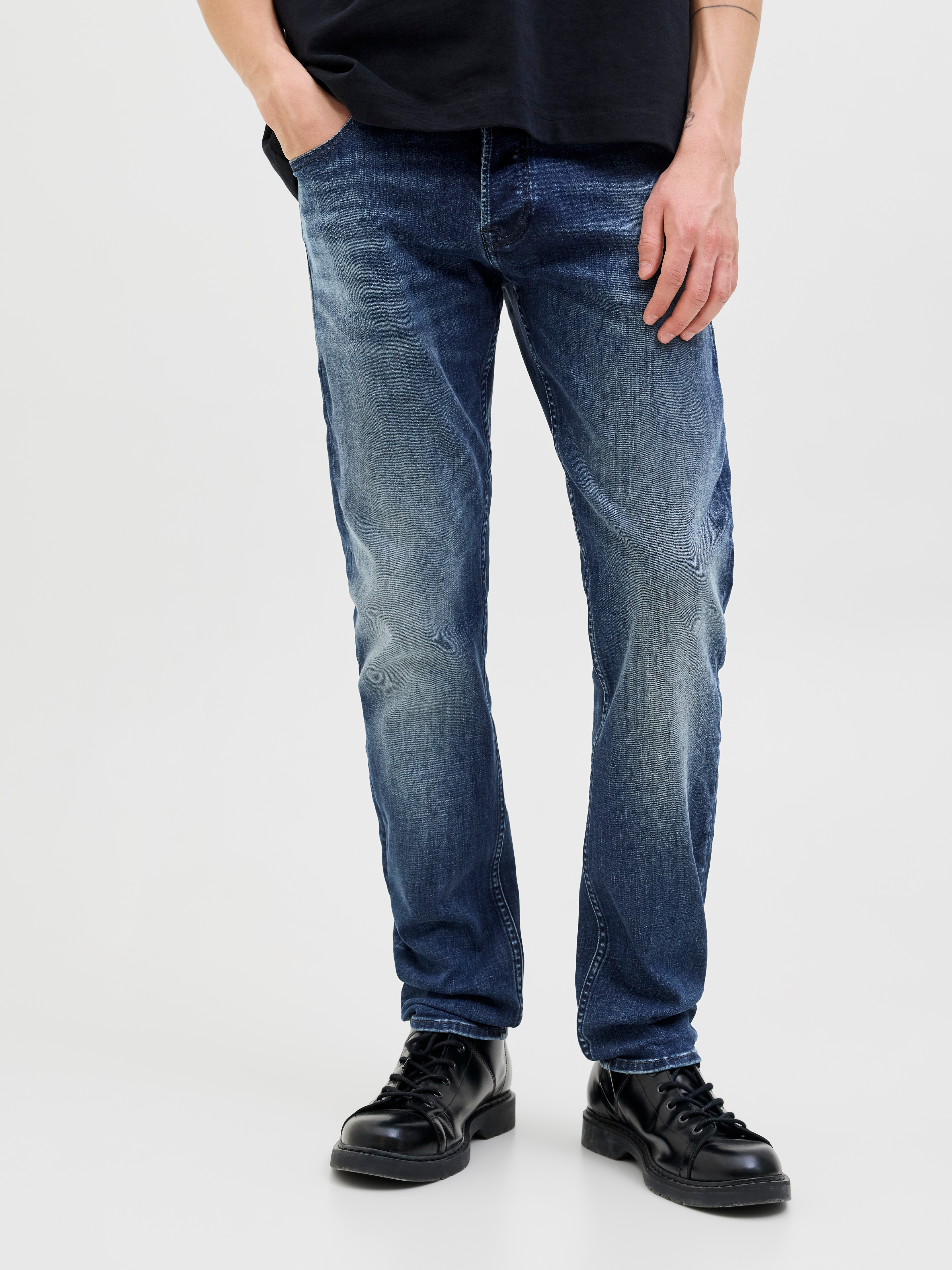 Jack & Jones Herren Slim-fit-Jeans »JJIGLENN JJORIGINAL CB 820 NOOS« in blau, Größe 34