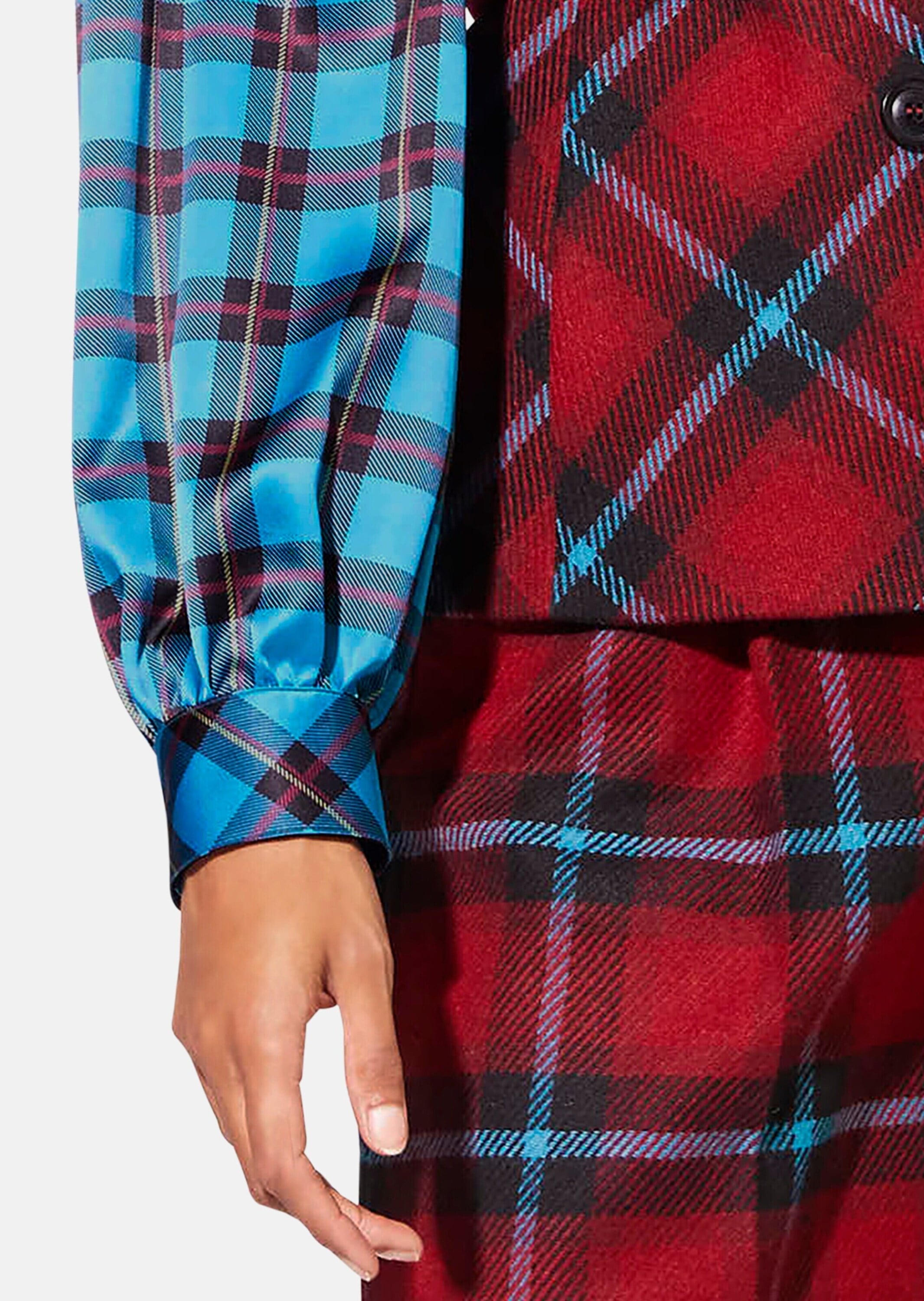 MADELEINE Langarmbluse »Bluse Karobluse mit Stehkragen«