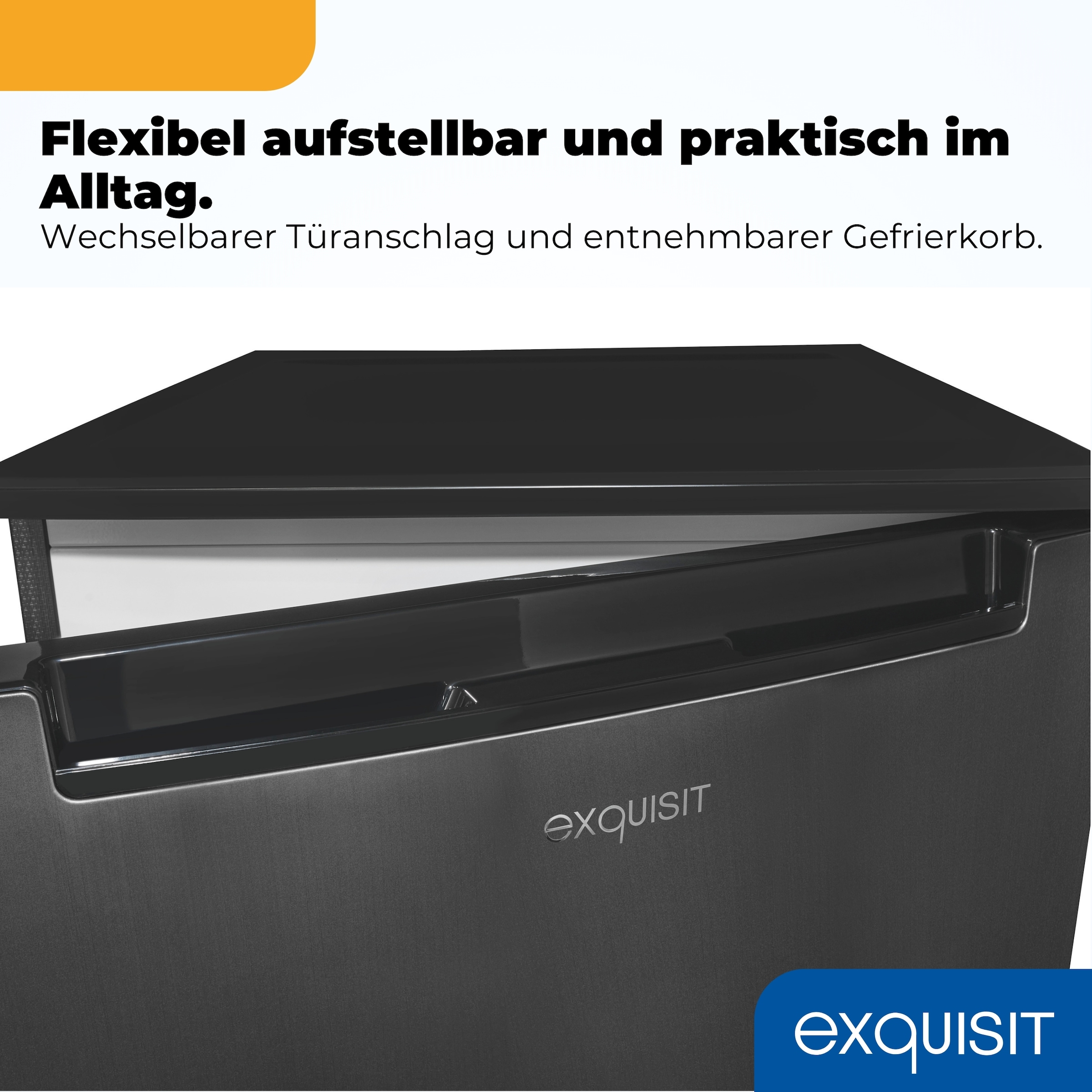 exquisit Gefrierschrank »GS81-040B inoxlook-az« 85 cm hoch 54,5 cm breit