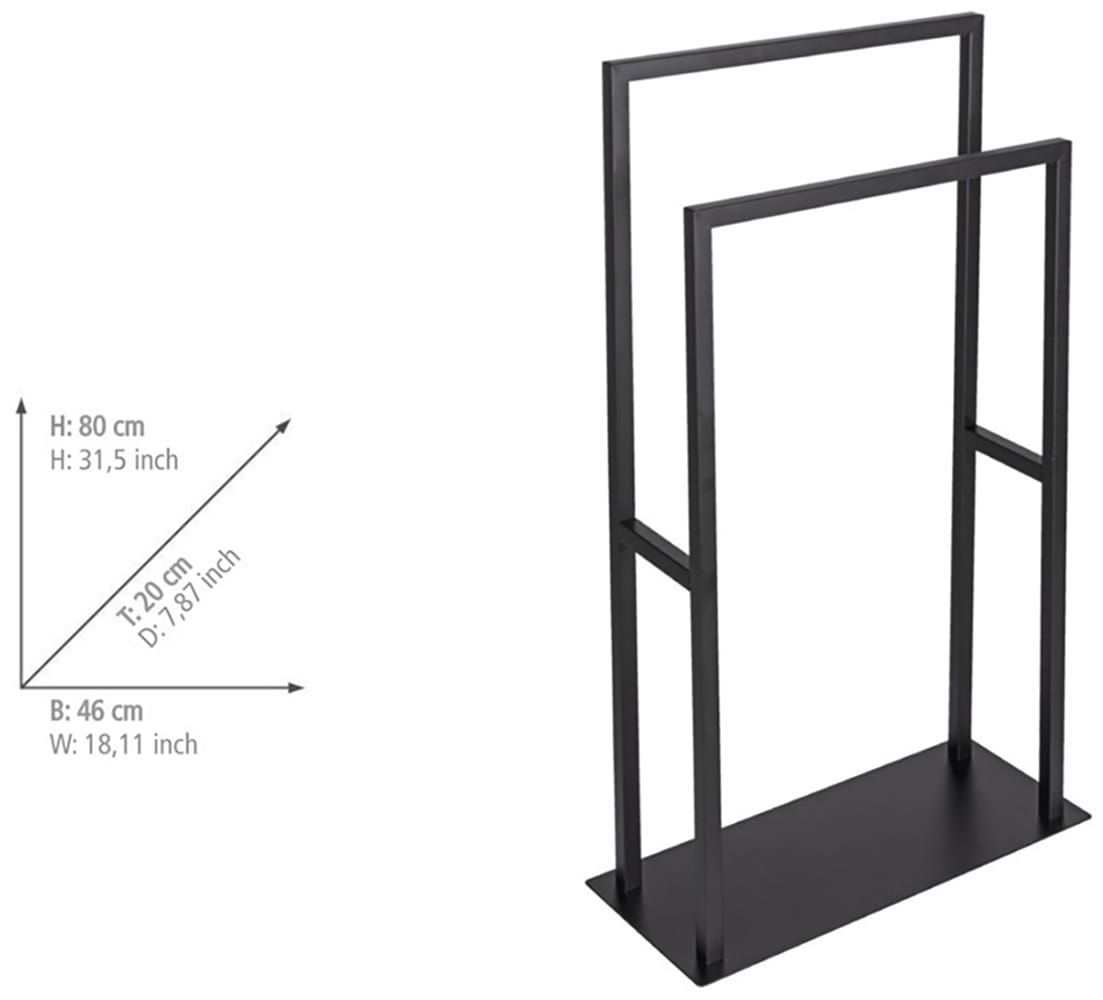 WENKO Handtuchständer »Modell Rivaltana«, freistehend, für Handtücher und Kleidung, Edelstahl, Industrial Style