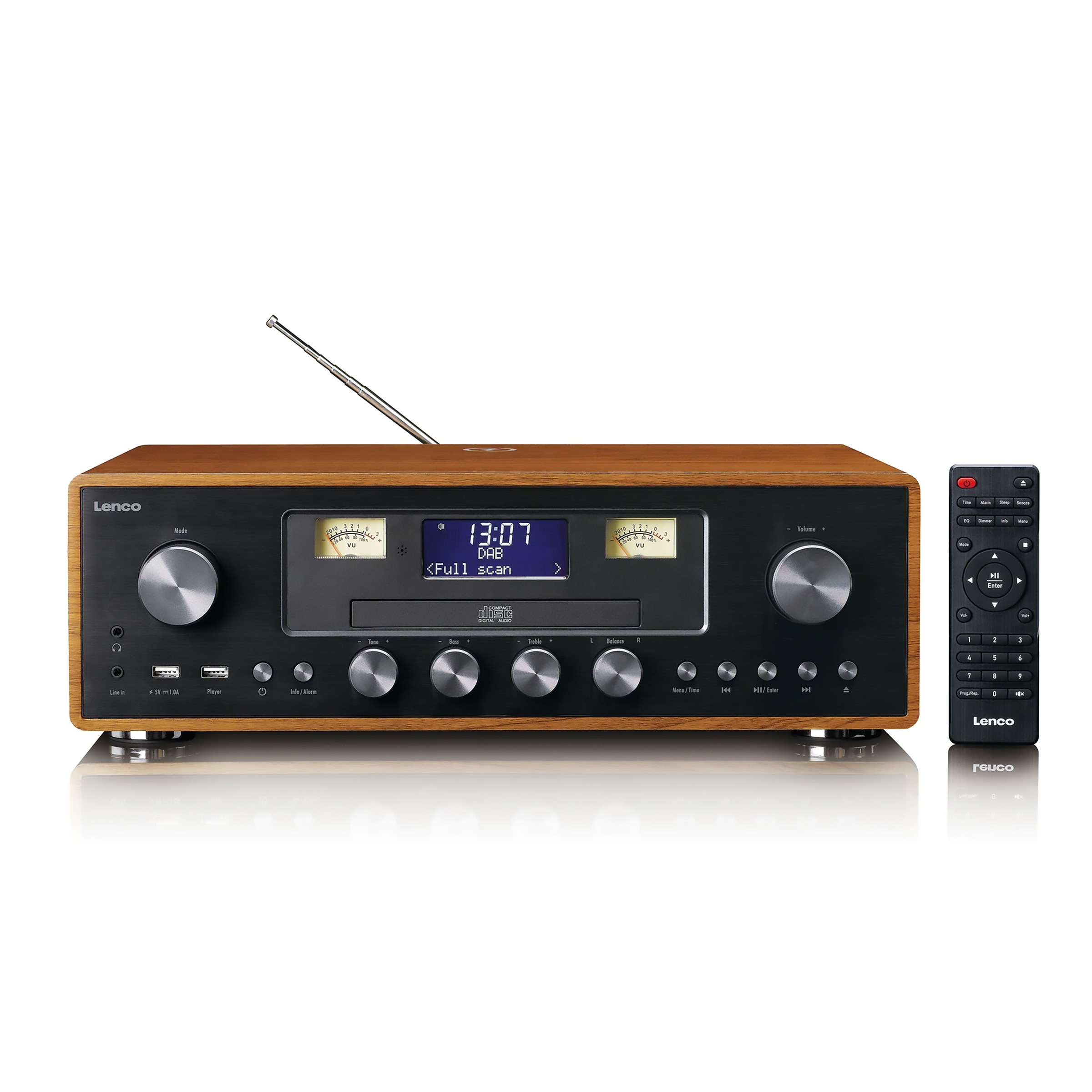 Lenco Stereoanlage »DAR-081WD« (Bluetooth Digitalradio (DAB+) | FM-Tuner 30 W) DAB+/FM, 2×15 W RMS, kabellose Ladefläche