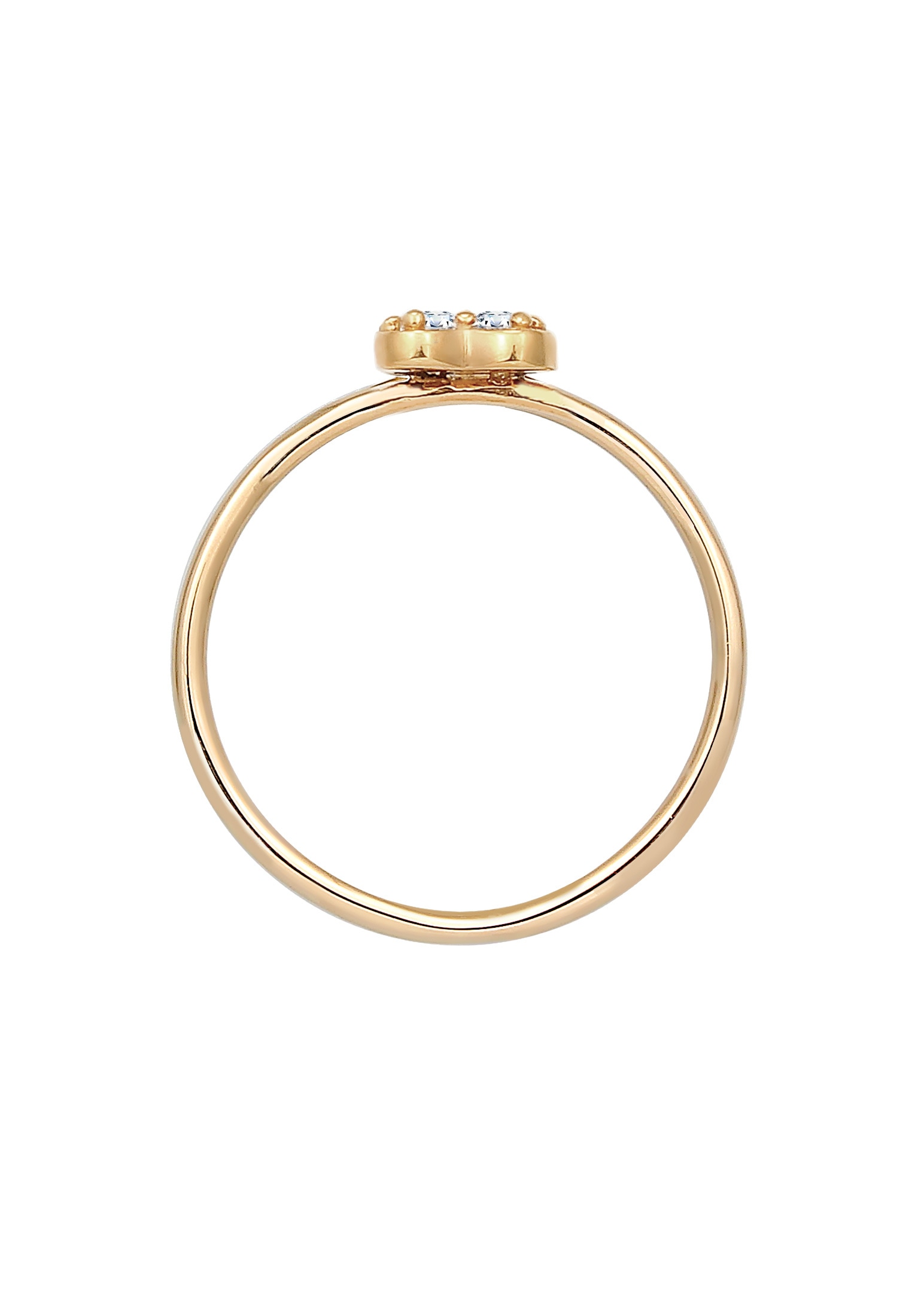 Elli DIAMONDS Verlobungsring »Ring Herz Diamant Weiß Brillantschliff (0.075 ct) 585 Gelbgold«