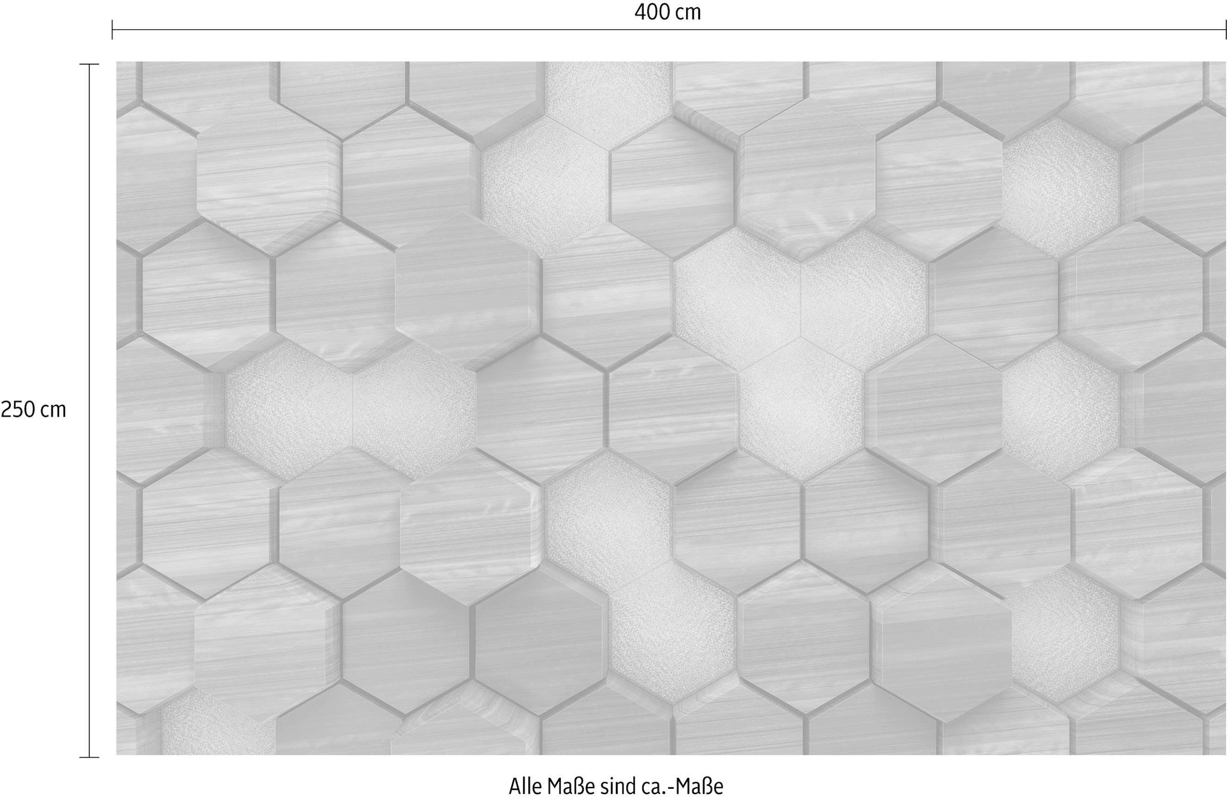 Komar Vliestapete »Digitaldruck Vlies - Woodcomb Olive - Größe 400 x 250 cm«, bedruckt, Wohnzimmer, Schlafzimmer