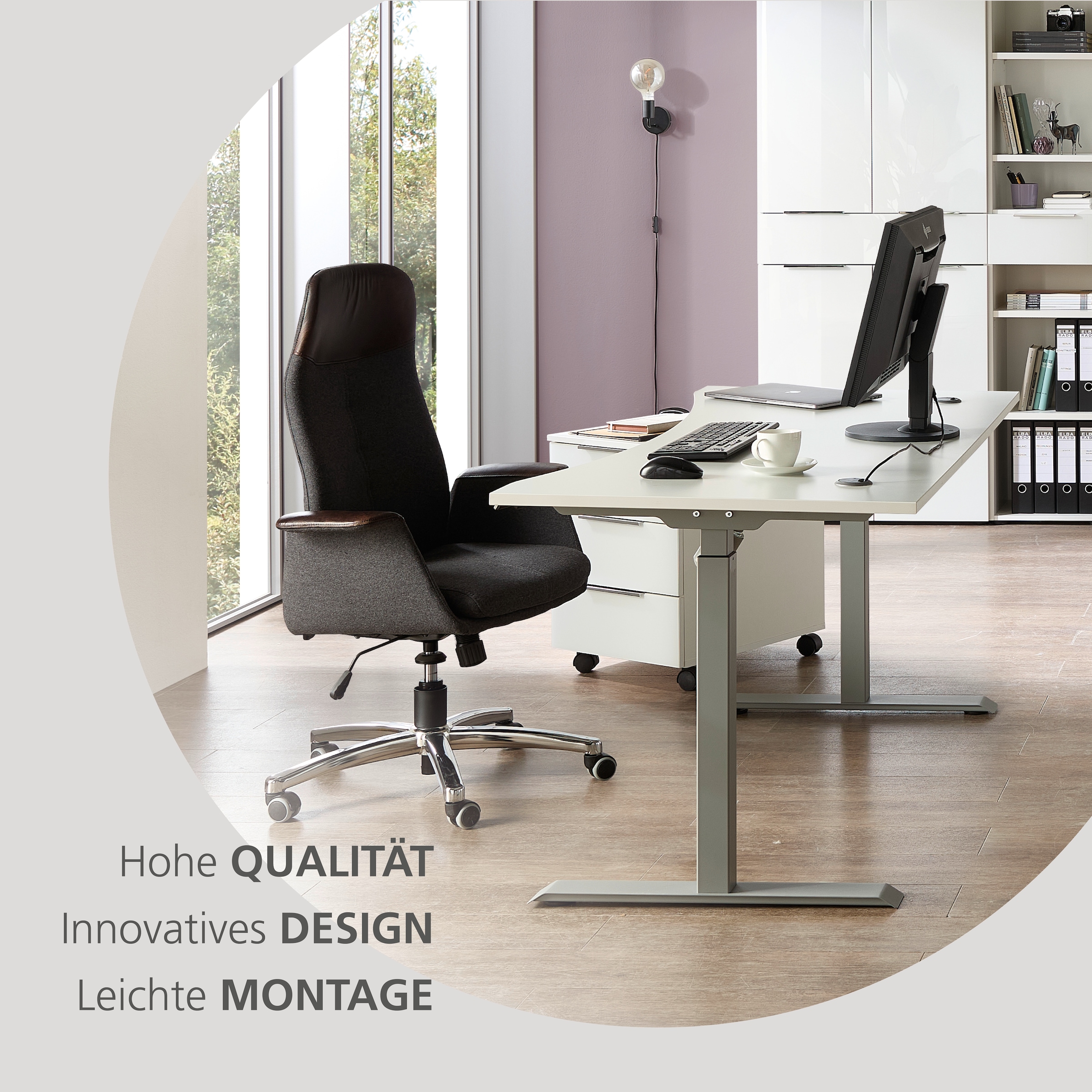 Innostyle Schreibtisch »Schreibtisch Santorin, 160/72/77 cm ( B/H/T)« 1 Stk. tlg. mit Motor zur Höhenverstellung (72-120 cm) mit Memory-Funktion