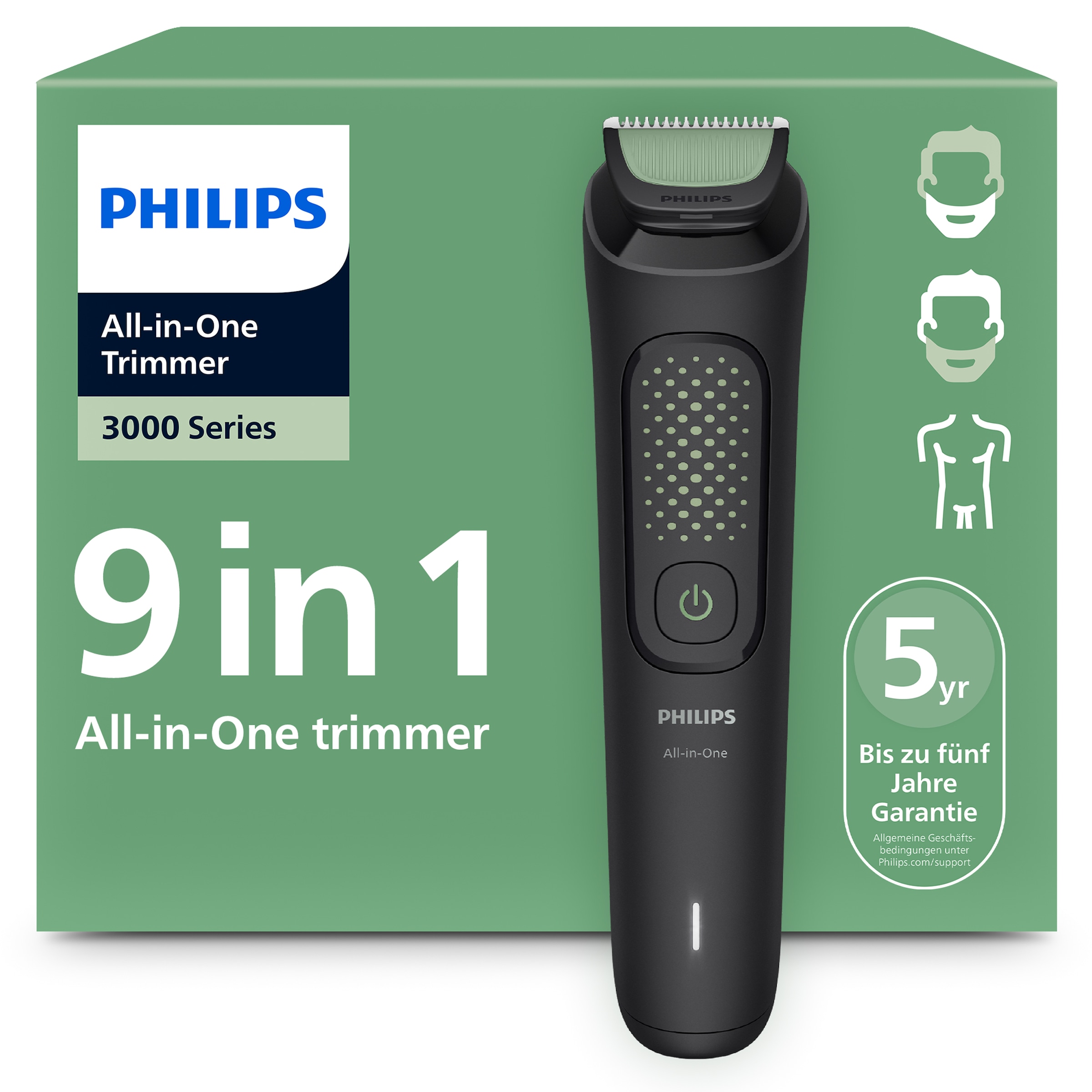 Philips Multifunktionstrimmer »Series 3000 MG3945/15« 9 Aufsätze 9-in-1-Trimmer für Gesicht, Körper und Kopfhaare