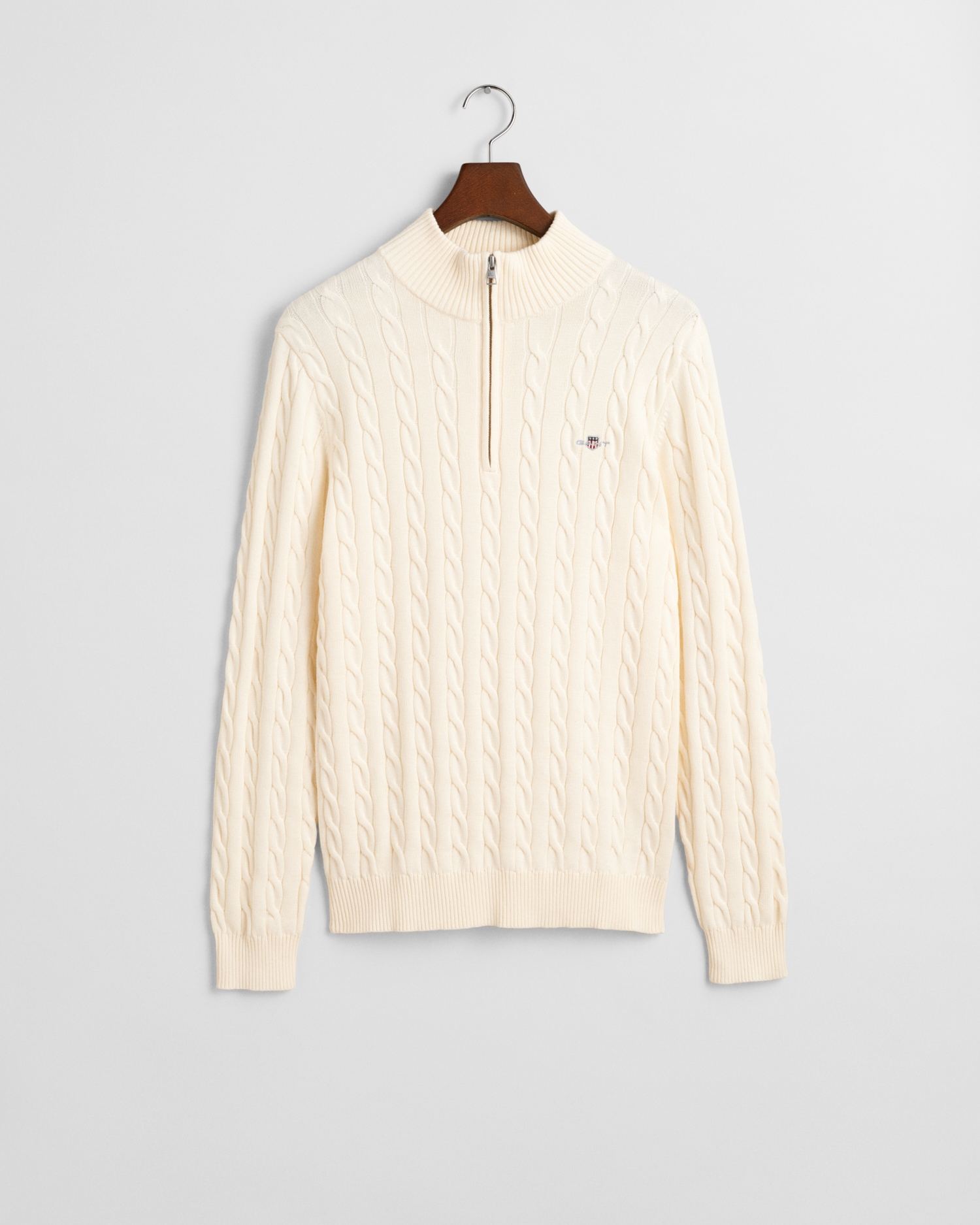 Gant Strickpullover »COTTON CABLE HALF ZIP« Mit Rundhalsausschnitt