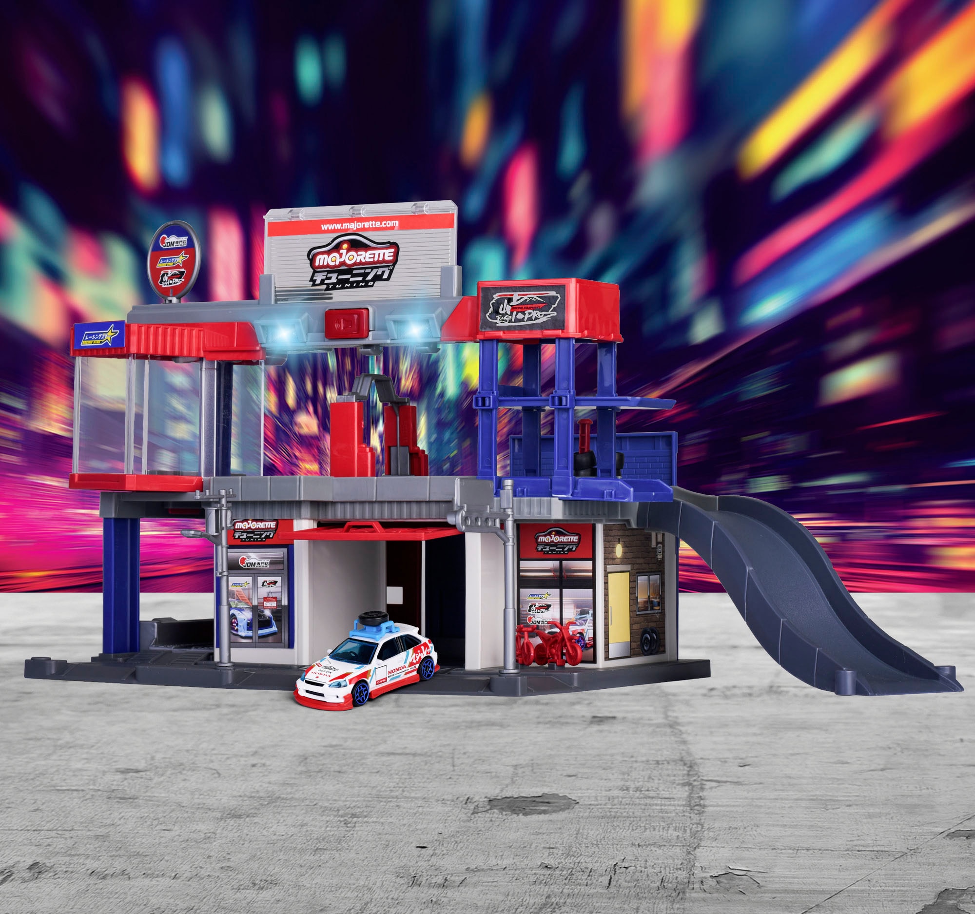 majORETTE Spiel-Parkgarage »Japan Series Tuning Garage« mit Licht und Sound