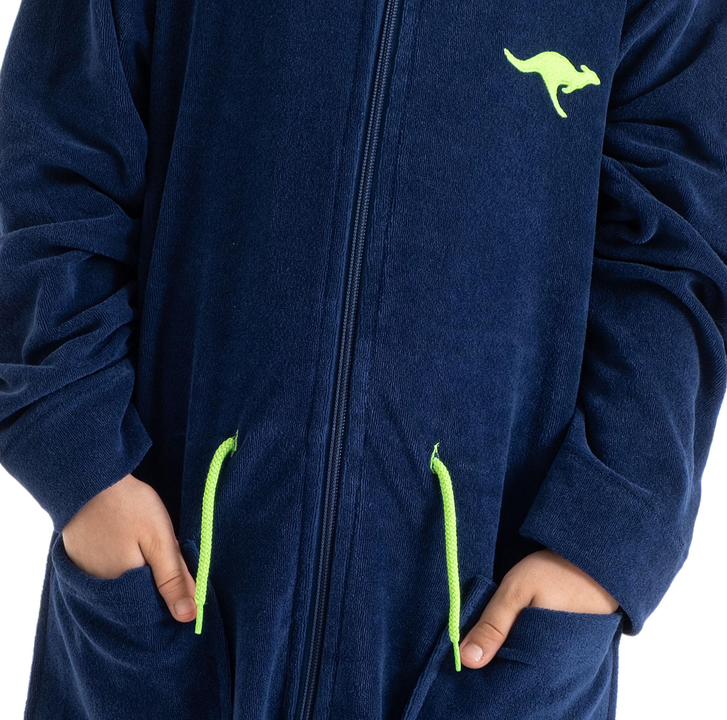 KangaROOS Kinderbademantel »Kira, Ideal für Zuhause, Schwimmbad oder im Urlaub« 1 Stk. tlg., modernen, sportliches Design, leuchtenden Akzenten