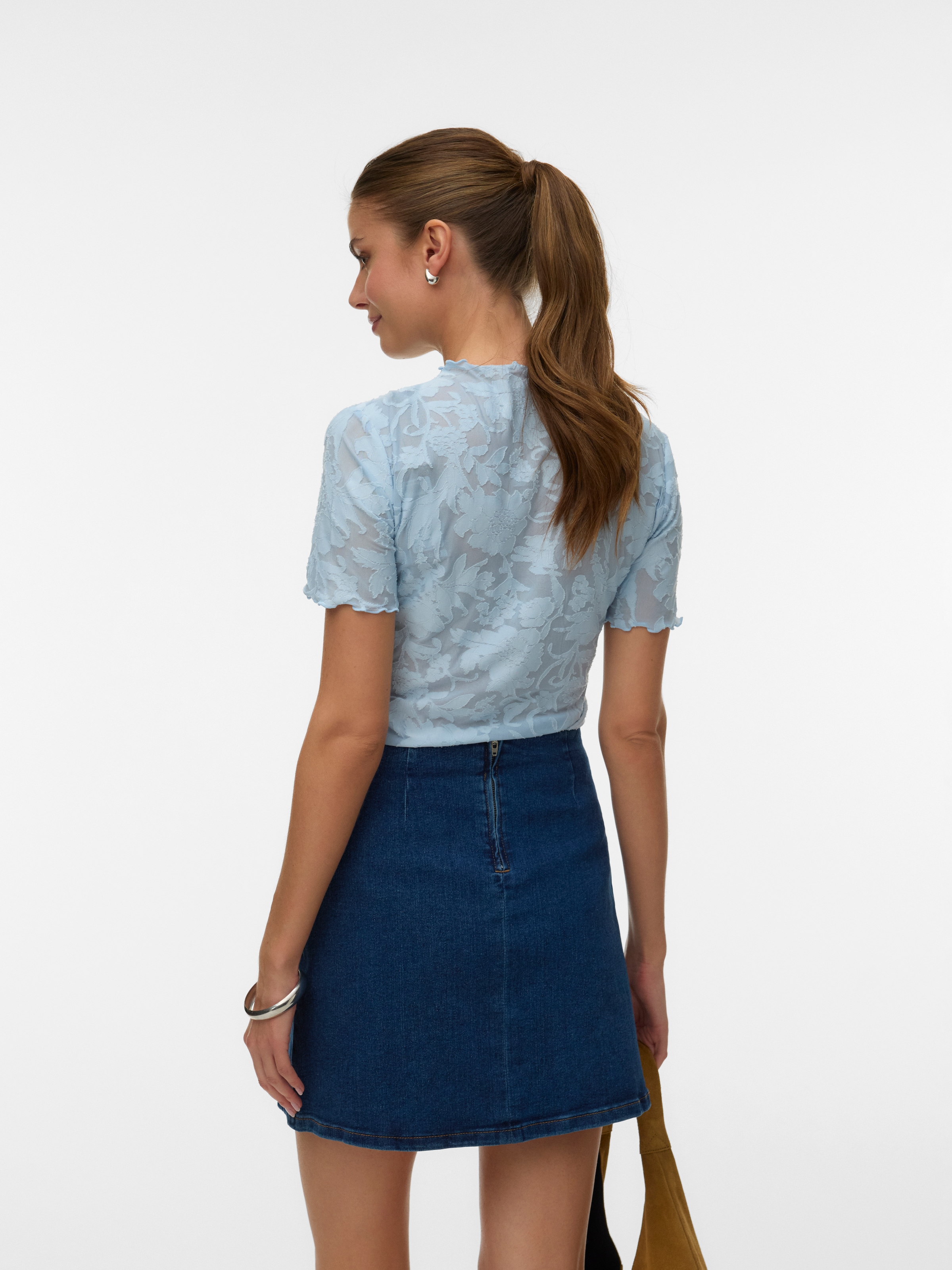 Vero Moda Kurzarmshirt »VMLAYLA SS TOP JRS NOOS« Materialmix