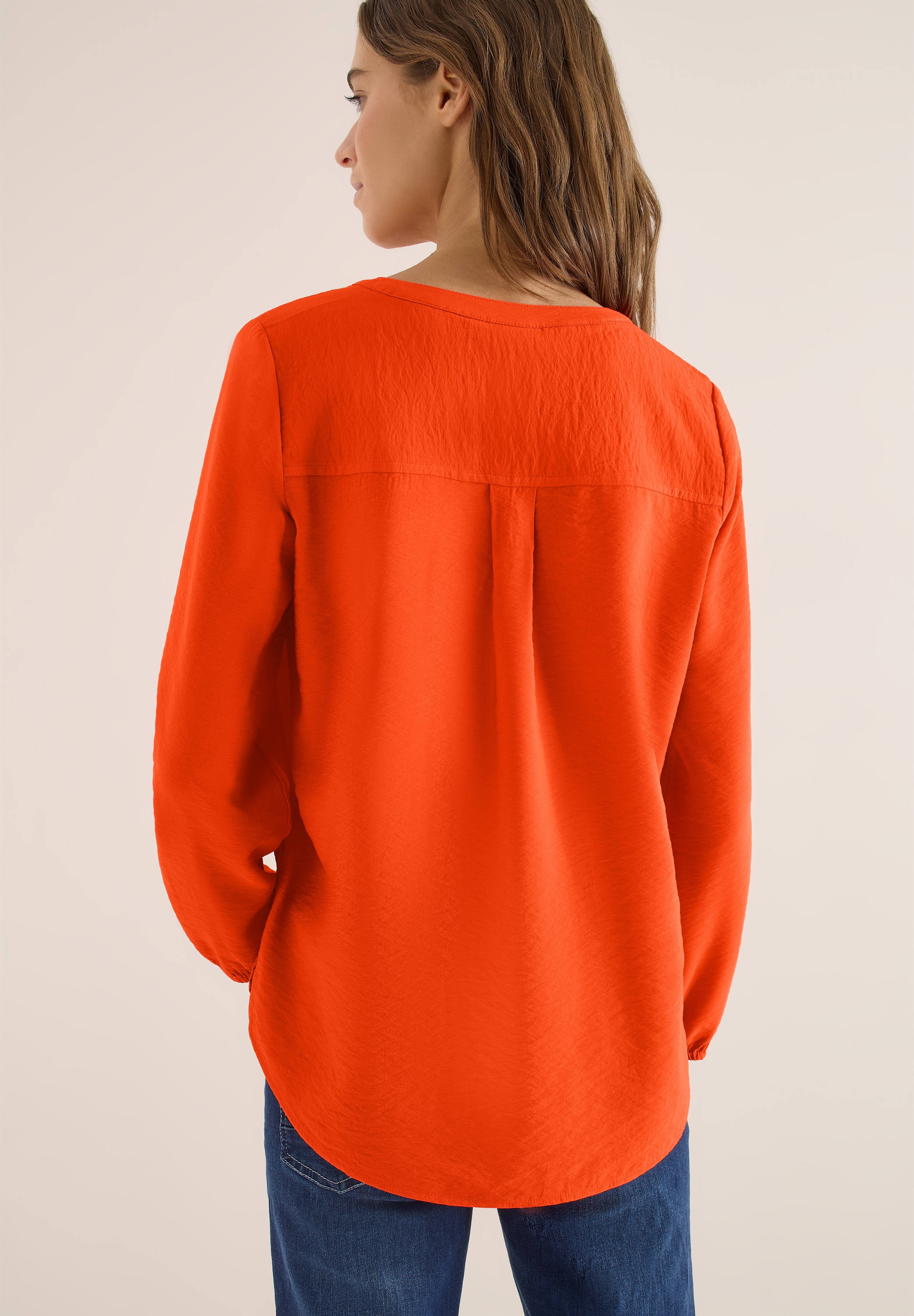 Cecil Langarmbluse Splitneck und aus Viskose