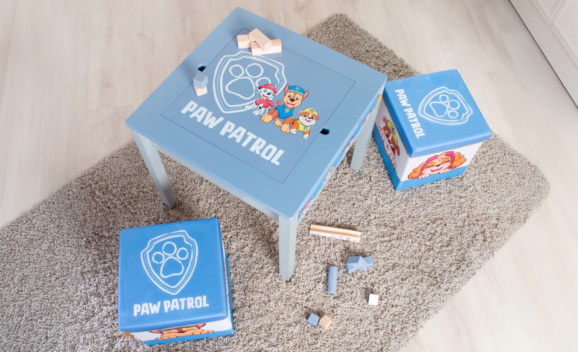 roba® Kindersitzgruppe »Paw Patrol«, (Set), mit Tisch und Sitzhocker