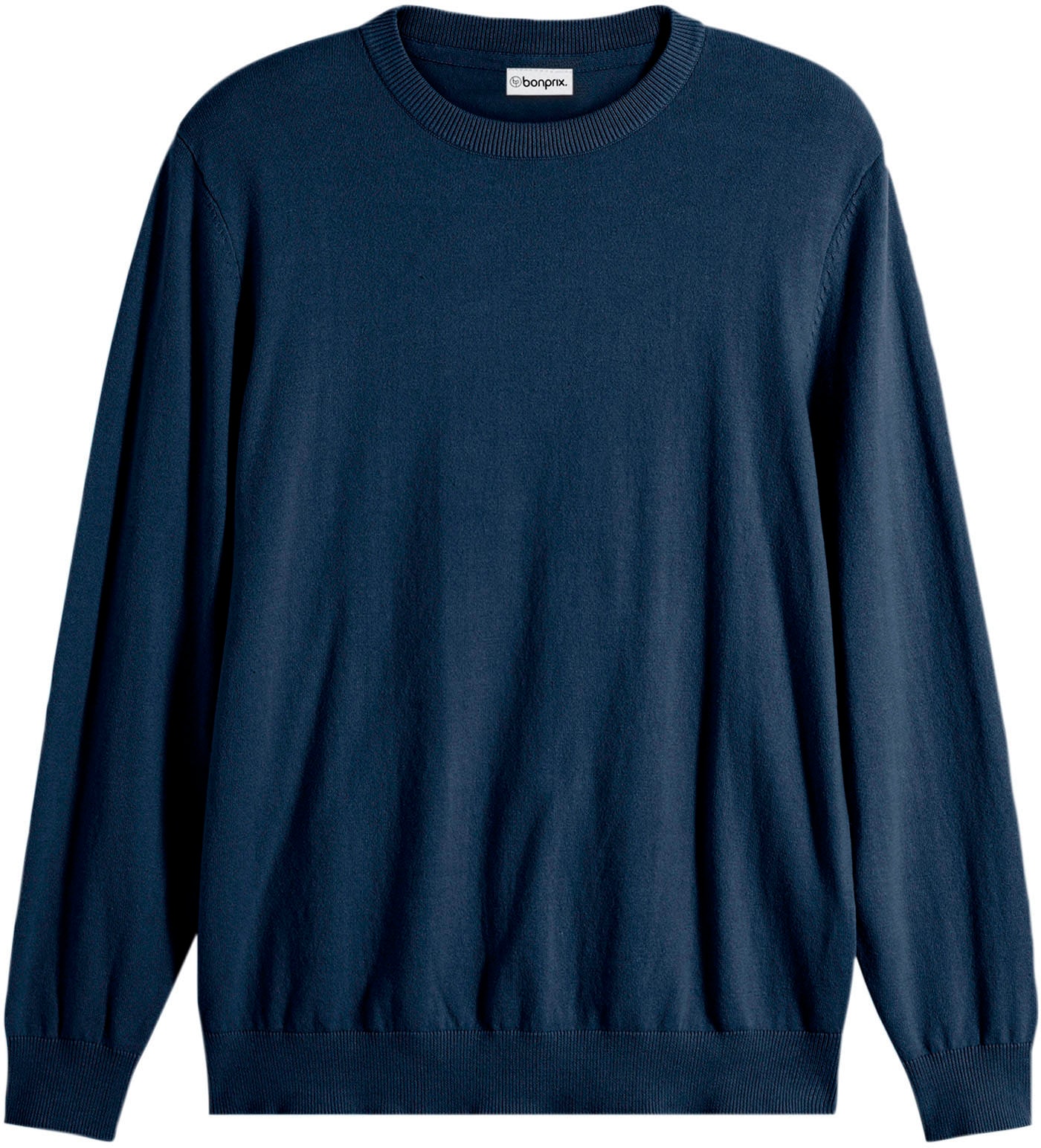 bonprix Strickpullover aus Baumwolle und Polyamid, mit Rundhalsausschnitt, Regular Fit