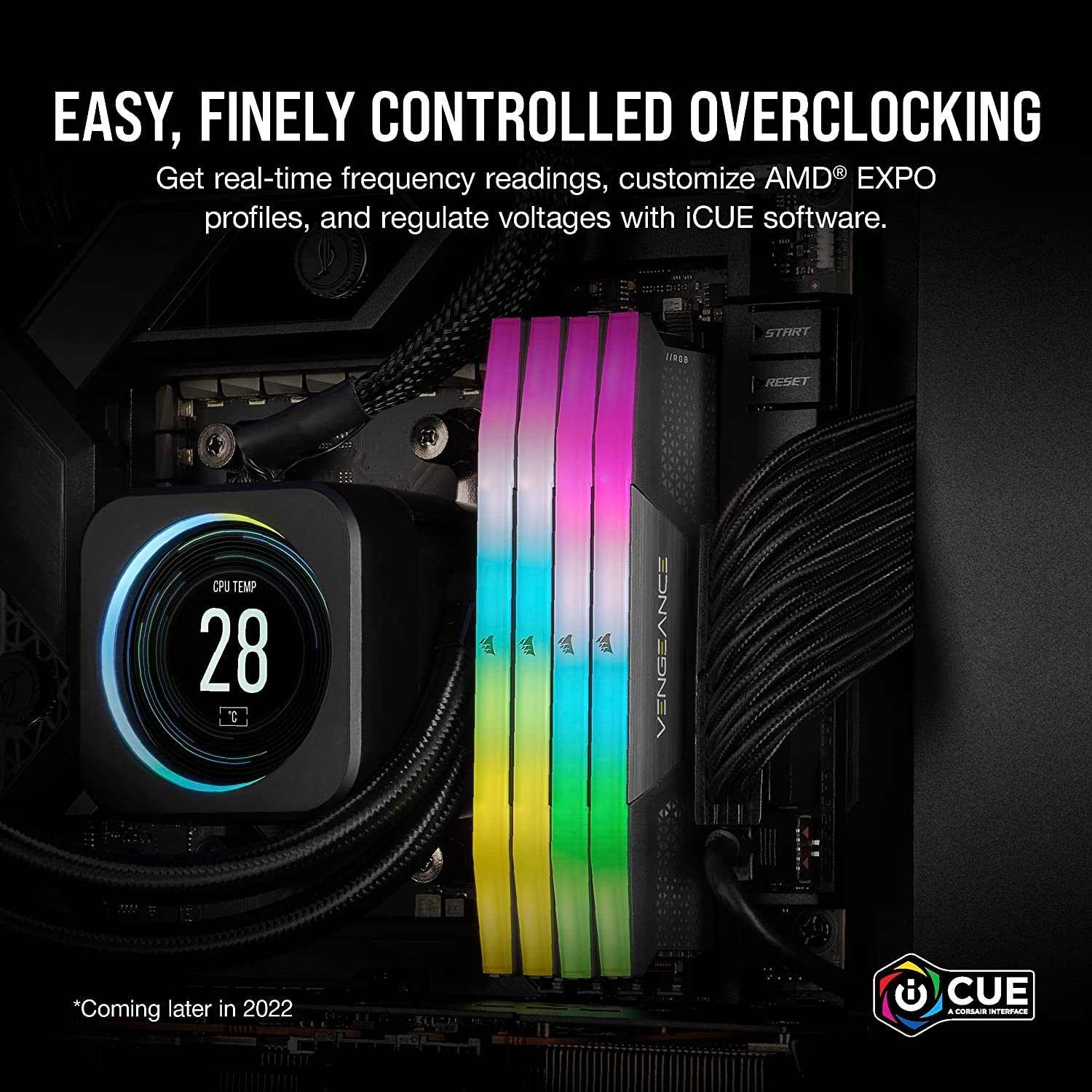 Corsair Arbeitsspeicher »VENGEANCE RBG DDR5 5600«, optimiert für AMD-Mainboards, RGB