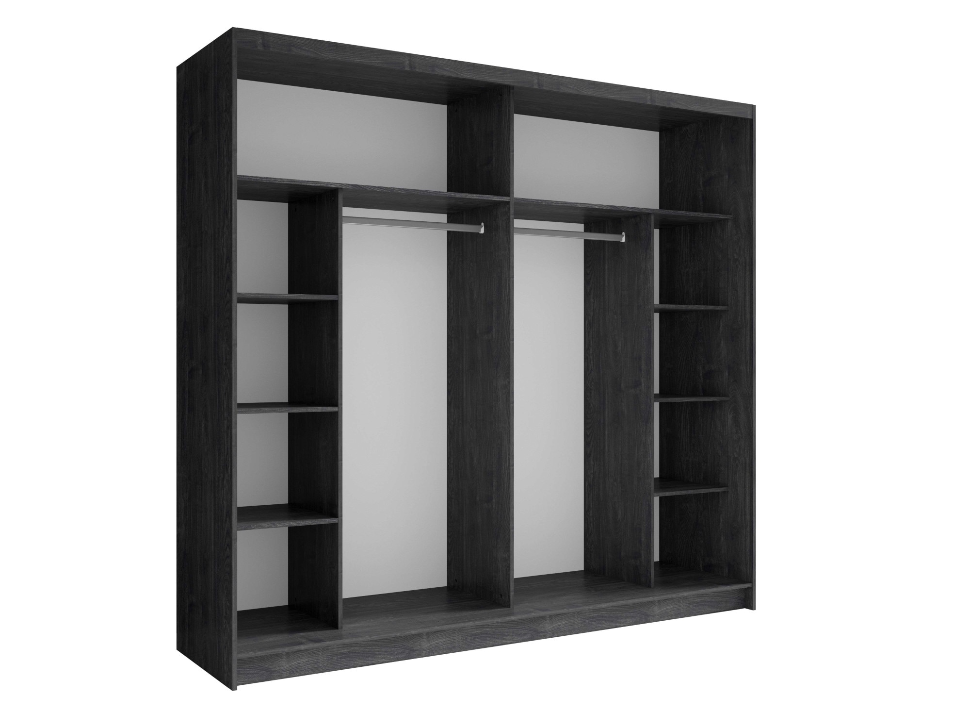 Home affaire Kleiderschrank »PRESSAC mit viel Stauraum, 10 Fächer, 2 Kleiderstangen, Breite 230cm« Garderobe mit 2 Schiebetüren und Spiegel, Maße B/T/H: 230/62/215 cm