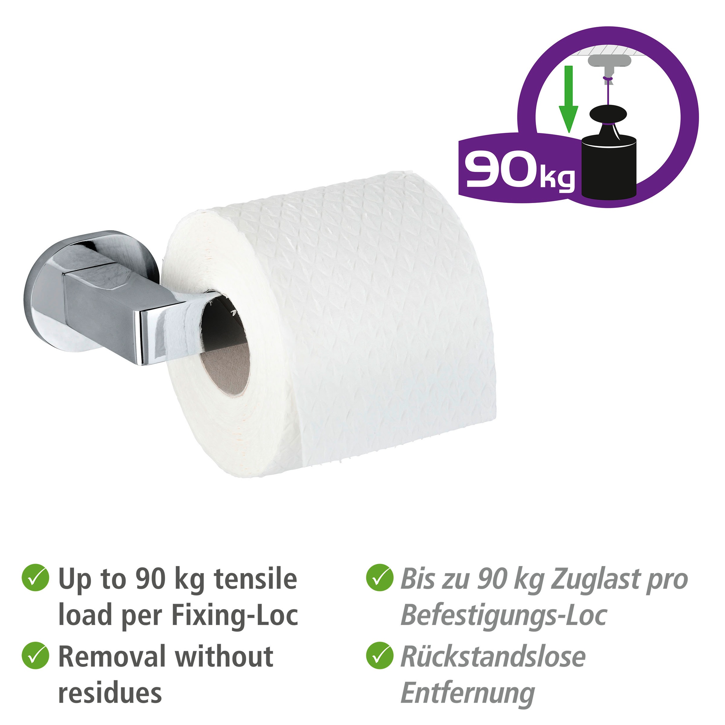 WENKO Toilettenpapierhalter »UV-Loc® Maribor«, Befestigen ohne Bohren