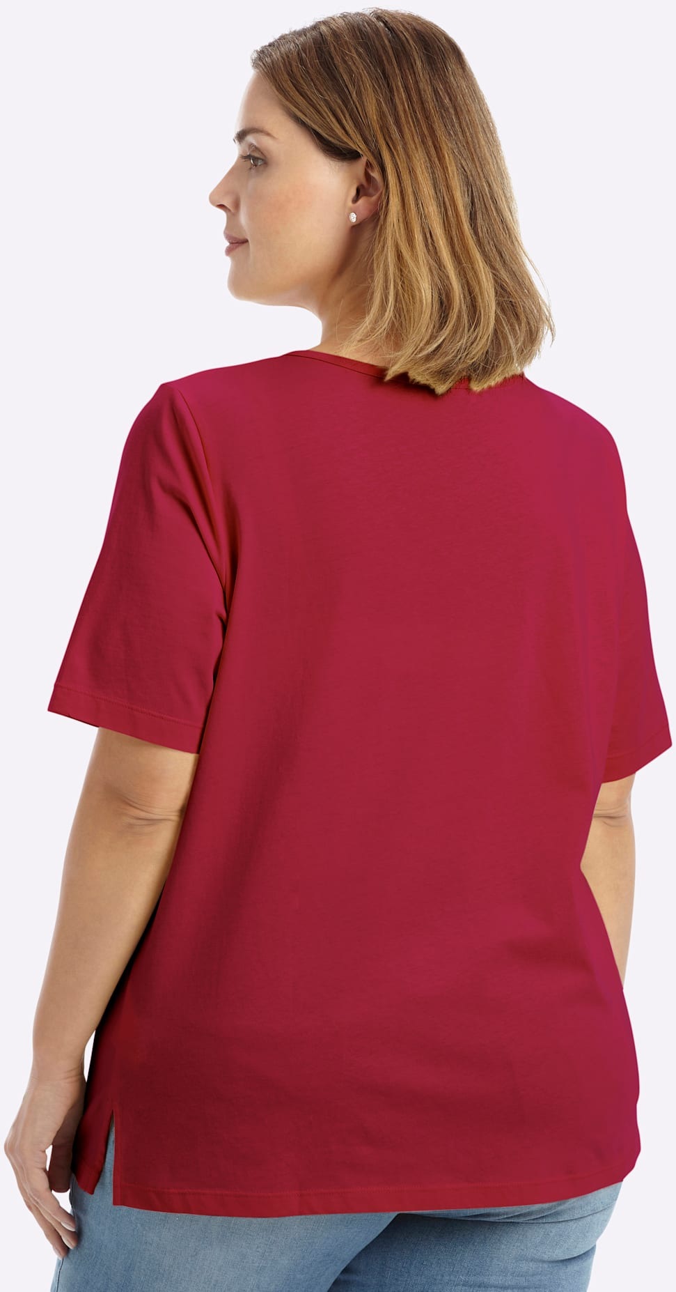 Sheego V-Shirt »Kurzarm-Shirt« 1