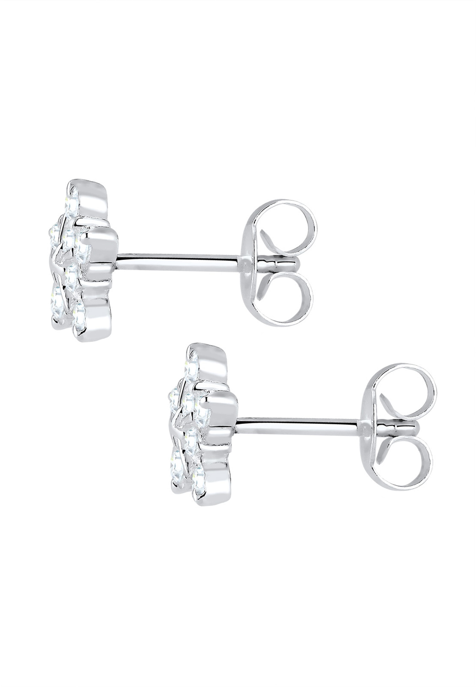 Elli Paar Ohrstecker »Ohrringe Schneeflocke Winter Zirkonia 925er Sterling Silber«