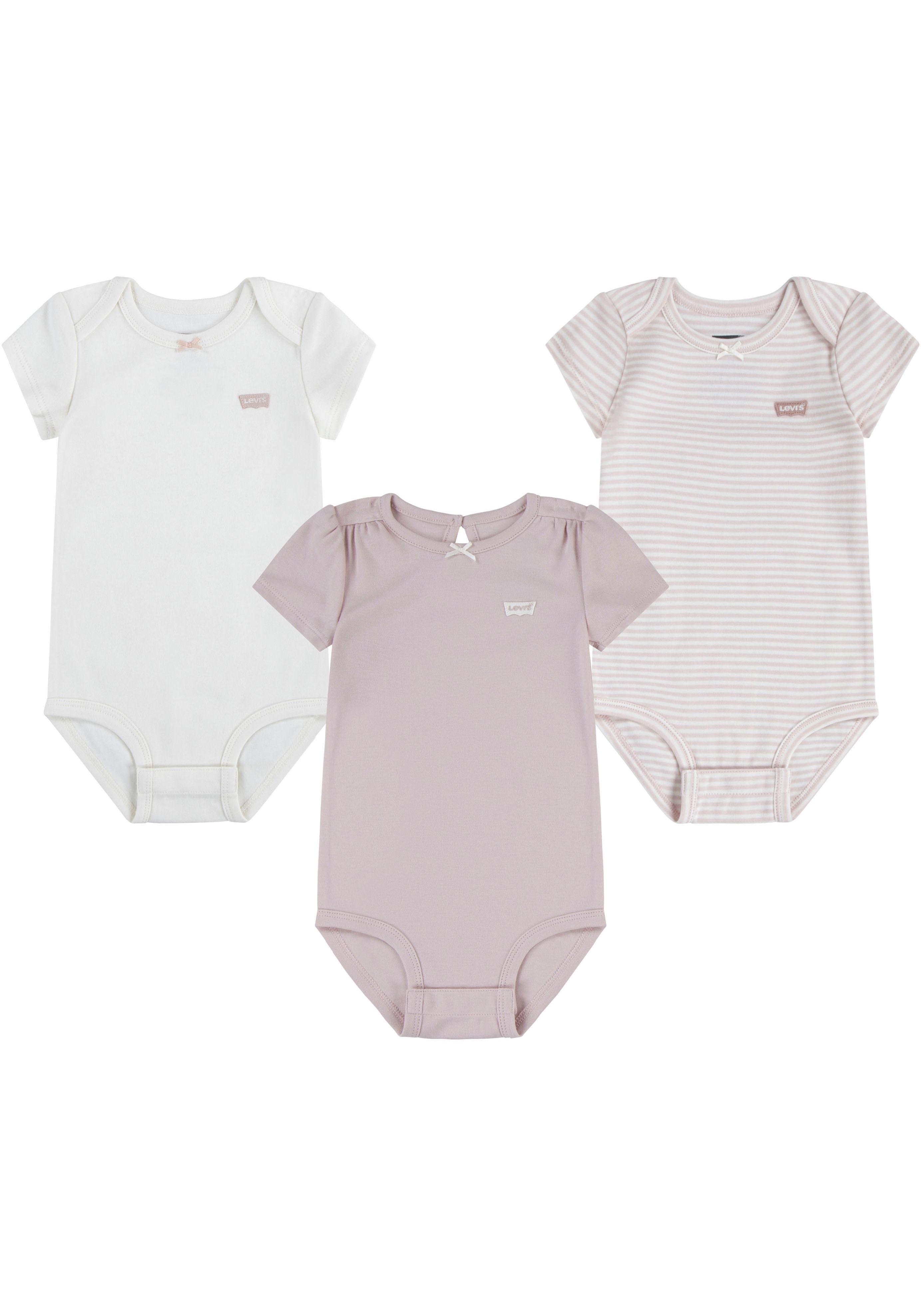 Levi's Kids Neugeborenen-Geschenkset »LVG 3PK BOW BODYSUIT SET« Set in orange, Größe 1 (56)