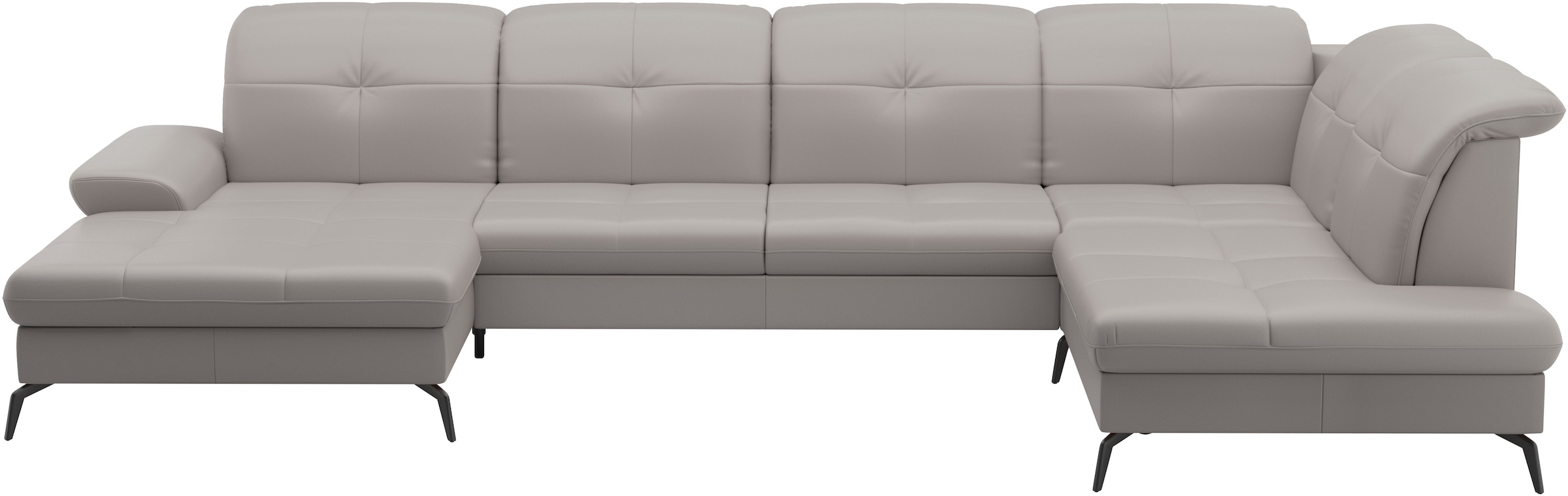 sit&more Wohnlandschaft »Amica, U-Form, inkl. Sitztiefenverstellung und Armteilverstellung«, wahlweise mit Kopfteilverstellung, Bettfunktion und Bettkasten