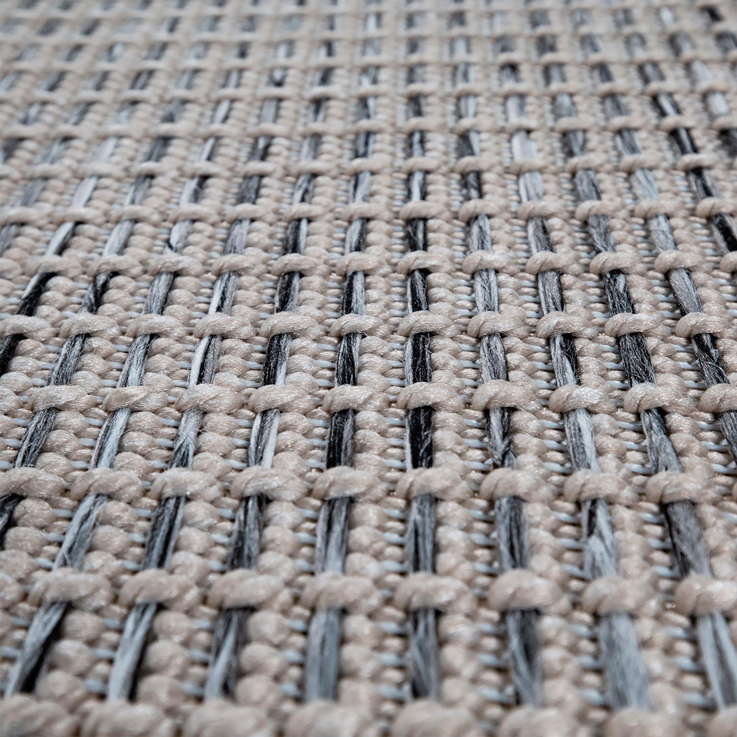 Paco Home Teppich »Quebec 135«, rechteckig, 4 mm Höhe, Flachgewebe, meliert, mit Bordüre, In- und Outdoor geeignet