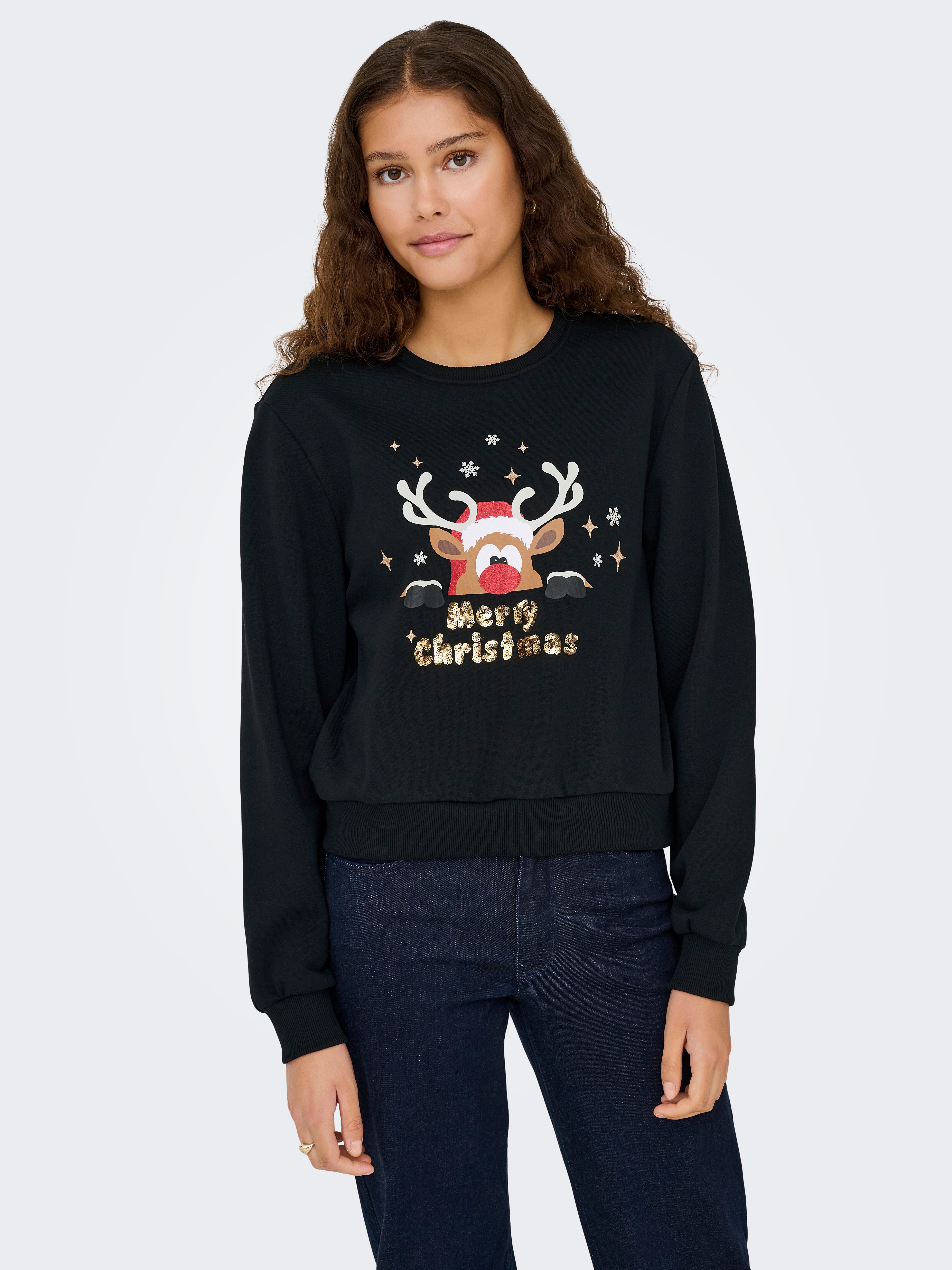 Only Weihnachtssweatshirt »ONLYDA XMAS L/S O-NECK BOX SWT« mit verschiedenen Weihnachtsmotiven, Größe XS