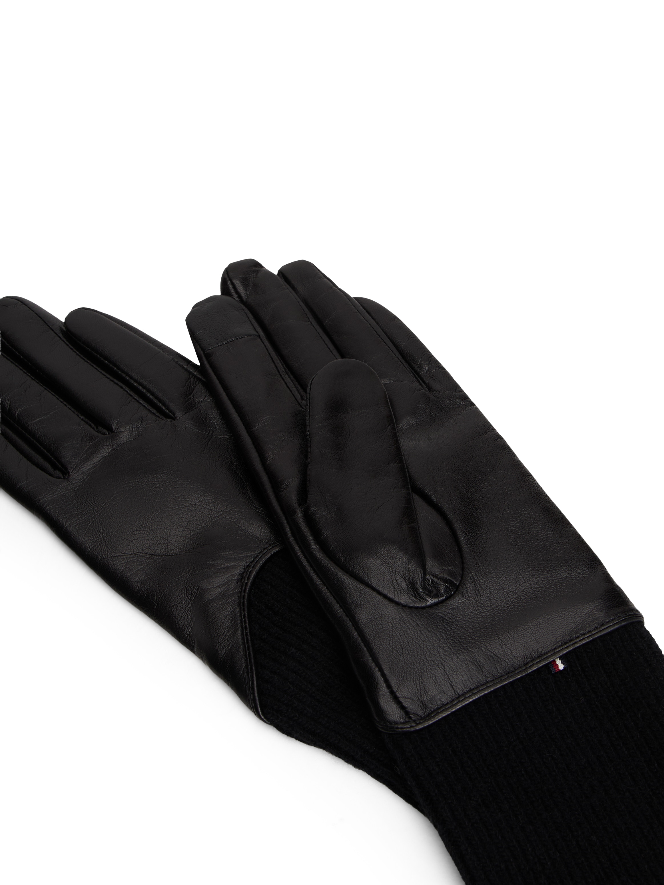 Tommy Hilfiger Lederhandschuhe »HERITAGE SCRIPT LTHR GLOVES«, (2 St.), Regular fit